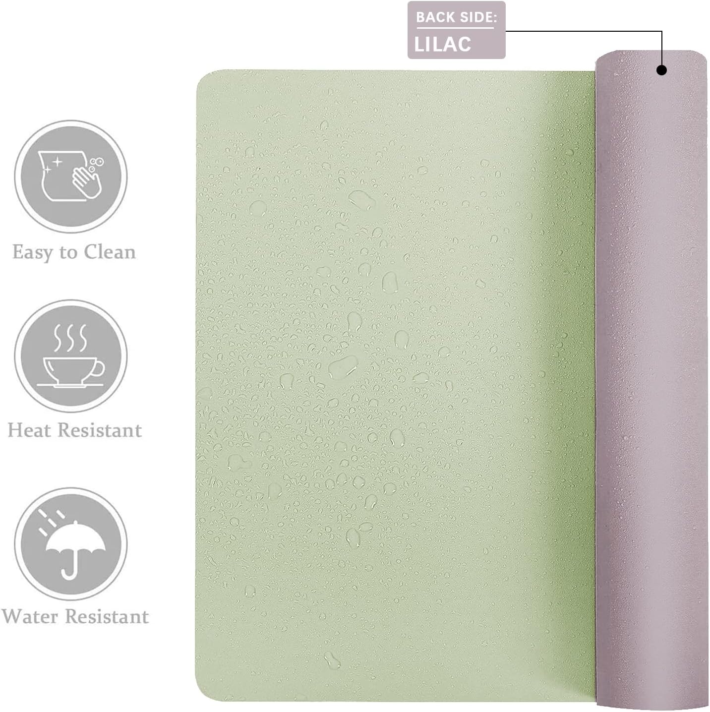 Aothia Double-Sided PU Leather Desk Pad - Non-Slip Large Mouse Pad & Desk Mat for Office, Home - Waterproof, Easy to Clean, Durable Dual-Sided Surface (36" x 17", Matcha Green)