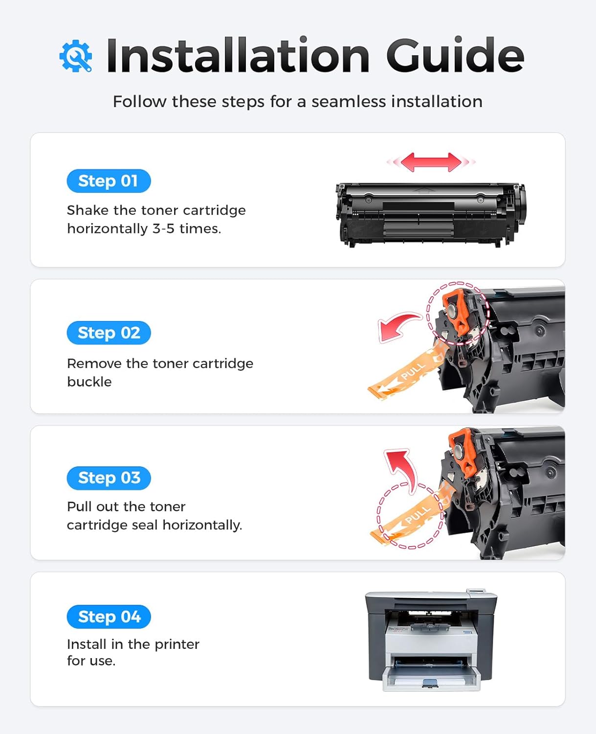 12A Black Toner Cartridge 2-Pack Replacement for HP 12A Q2612A Compatible with Laserjet MFP M1005 M1319f 1010 1012 1015 1018 1020 Plus 1022 1022n 1022nw 3015 3020 3030 3050z 3050 3052 3055 Printer