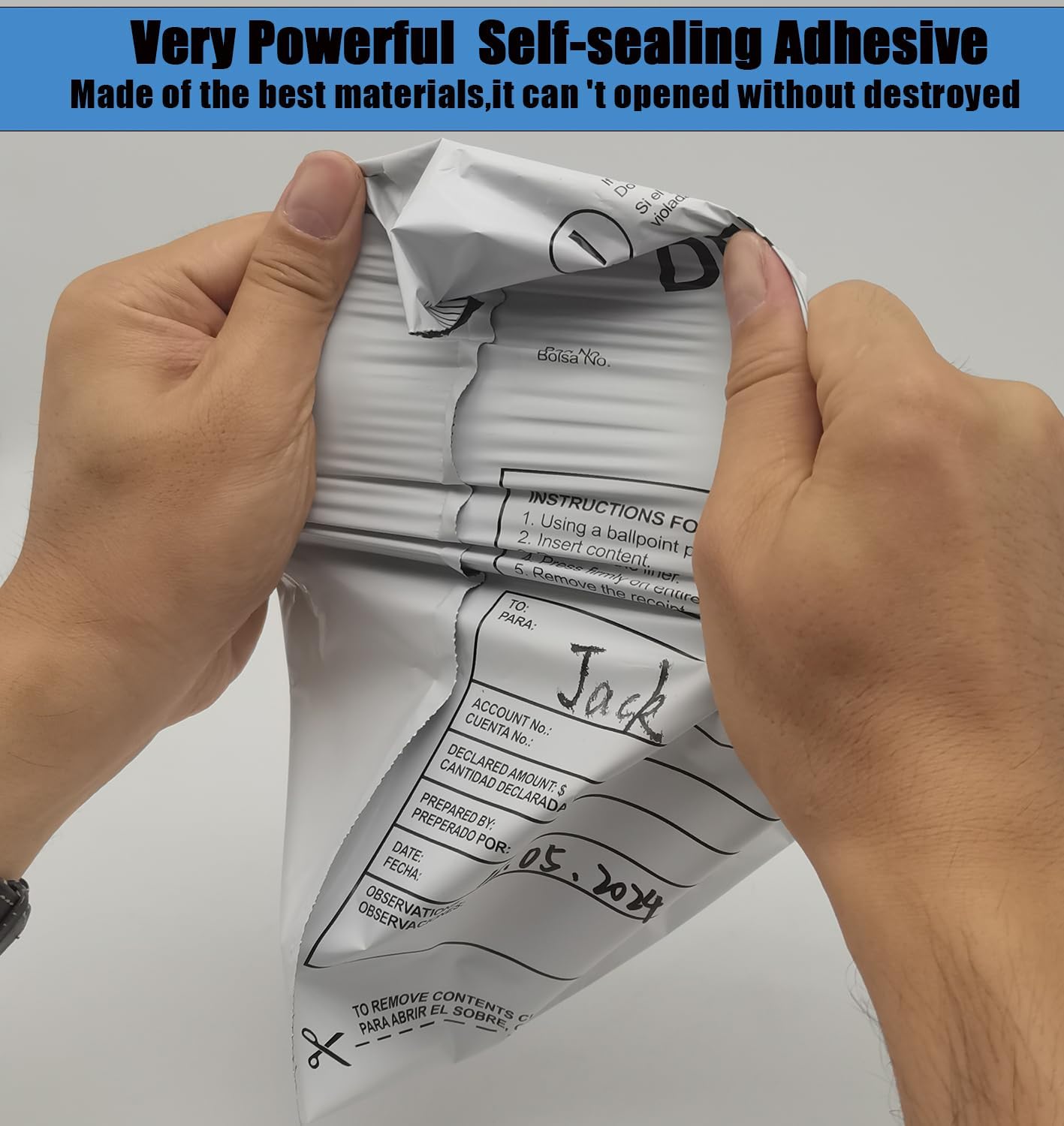 Plastic Deposit Bags 30 Pack 9.5''x 15'', Opaque Security Bank Deposits,Cash register,Money bag for Cash,Bank Pocket,Tamper-Evident,Unique Barcode