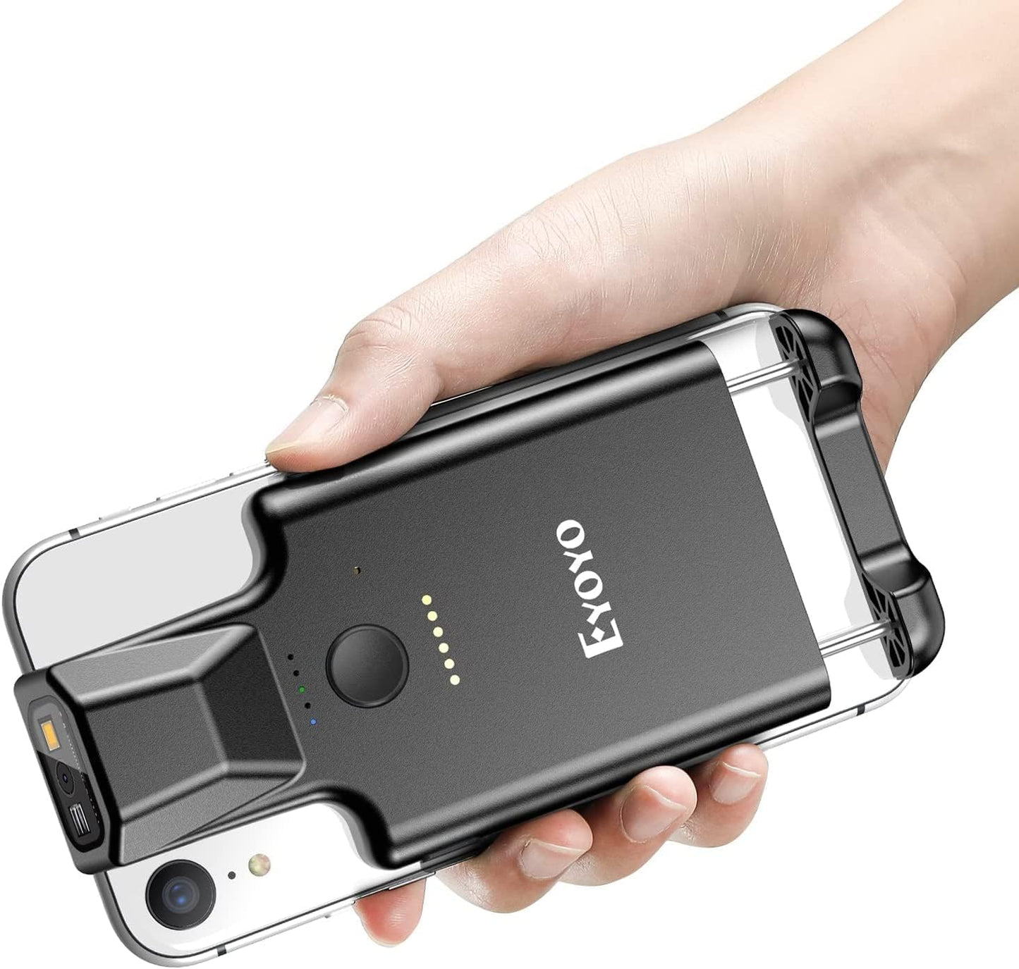 Eyoyo Upgraded QR Code Scanner Bluetooth Android Barcode Scanner, Portable Back Clip Wireless 1D 2D UPC ISBN Inventory Barcode Reader PDF417 Data Matrix Code Compatible with iPhone, Android Phone