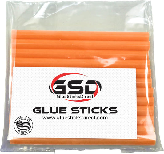 Mini Size Hot Melt Glue Sticks for Glue Gun - Bulk 4in Peach Glue Sticks - Great for Art Craft Repairs & Compatible w/Most Glue Guns - 5/16" X 4" (24 Sticks) - Made in USA