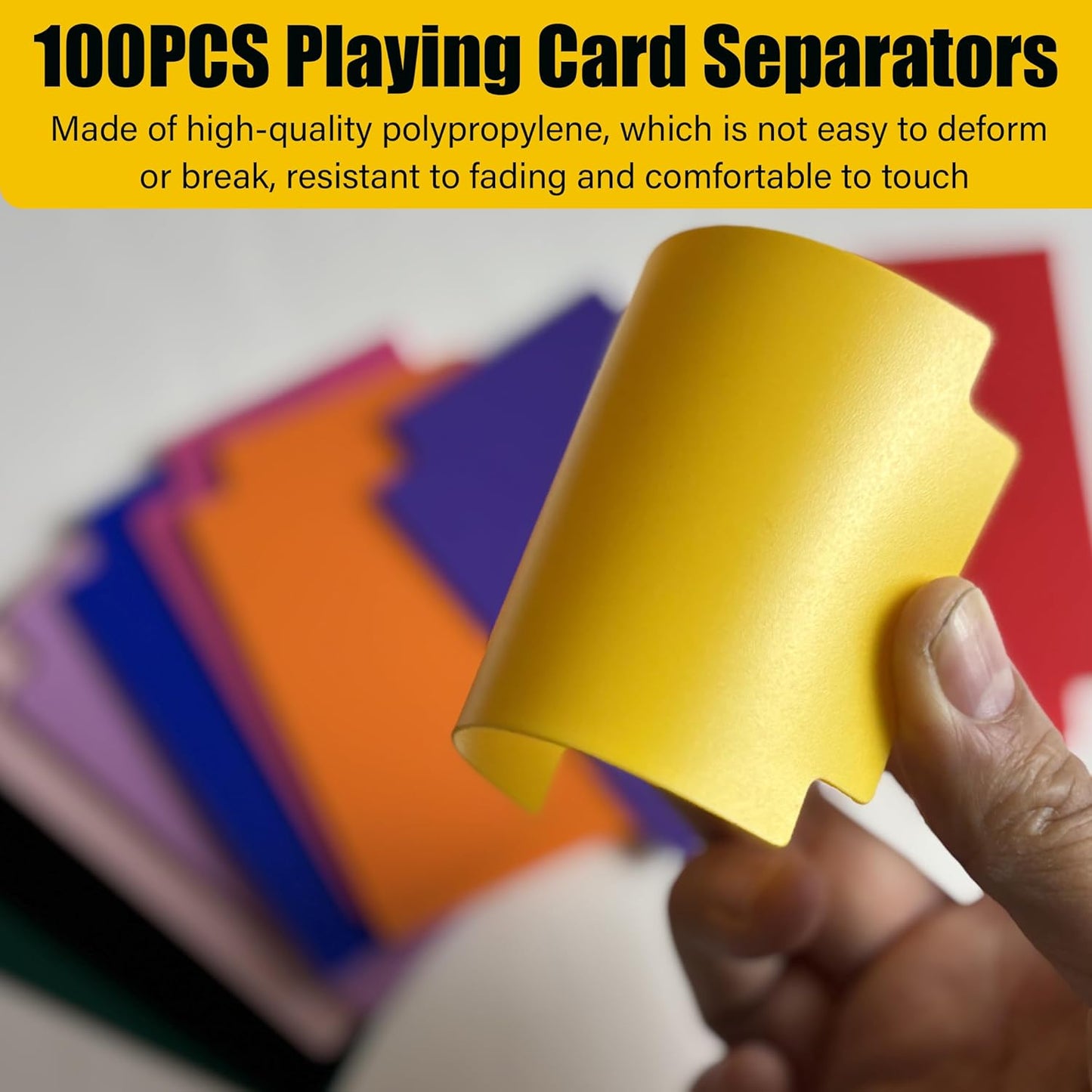 100PCS Trading Card Dividers, 2.7 x 3.8 Inches, 10 Colors, Premium Plastic Card Separator for Sports Game