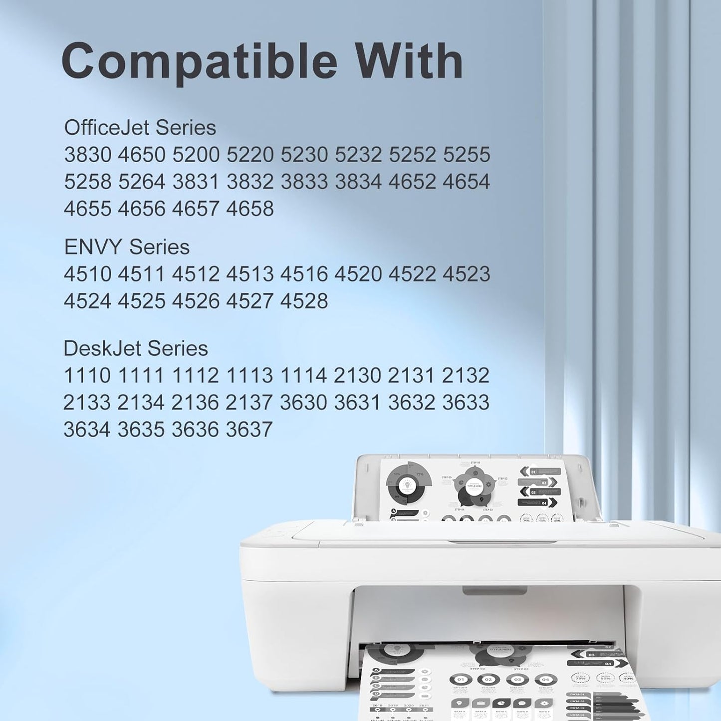 TEINO 63XL 63 Black Ink Cartridge for HP Printers Remanufactured Replacement for HP Ink 63 63XL Ink Cartridge Combo Pack Work with 4520 3830 4650 5200 5255 5258 4512 1112 2132 (2 Black)