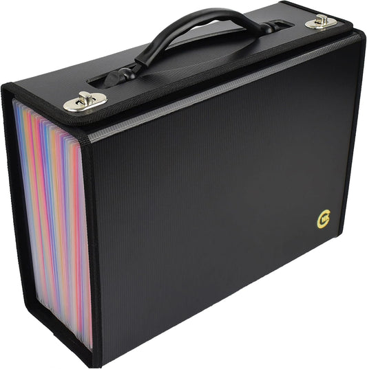 CNK Accordion File Folders with 36 Pockets Organizer for Document Paper Storage Folder Documents Expanding Binder Folio Pocket Receipt Filing Expandable Files Dividers Labels Letter Durable Handle