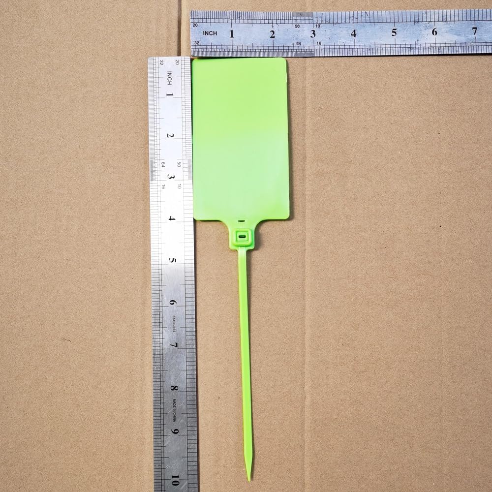 Plastic Seals Shipping Tags Logistics Use Big Sign Tie Large Label Tie, 255mm Total Length, Package of 100pcs (Fluorescent green)