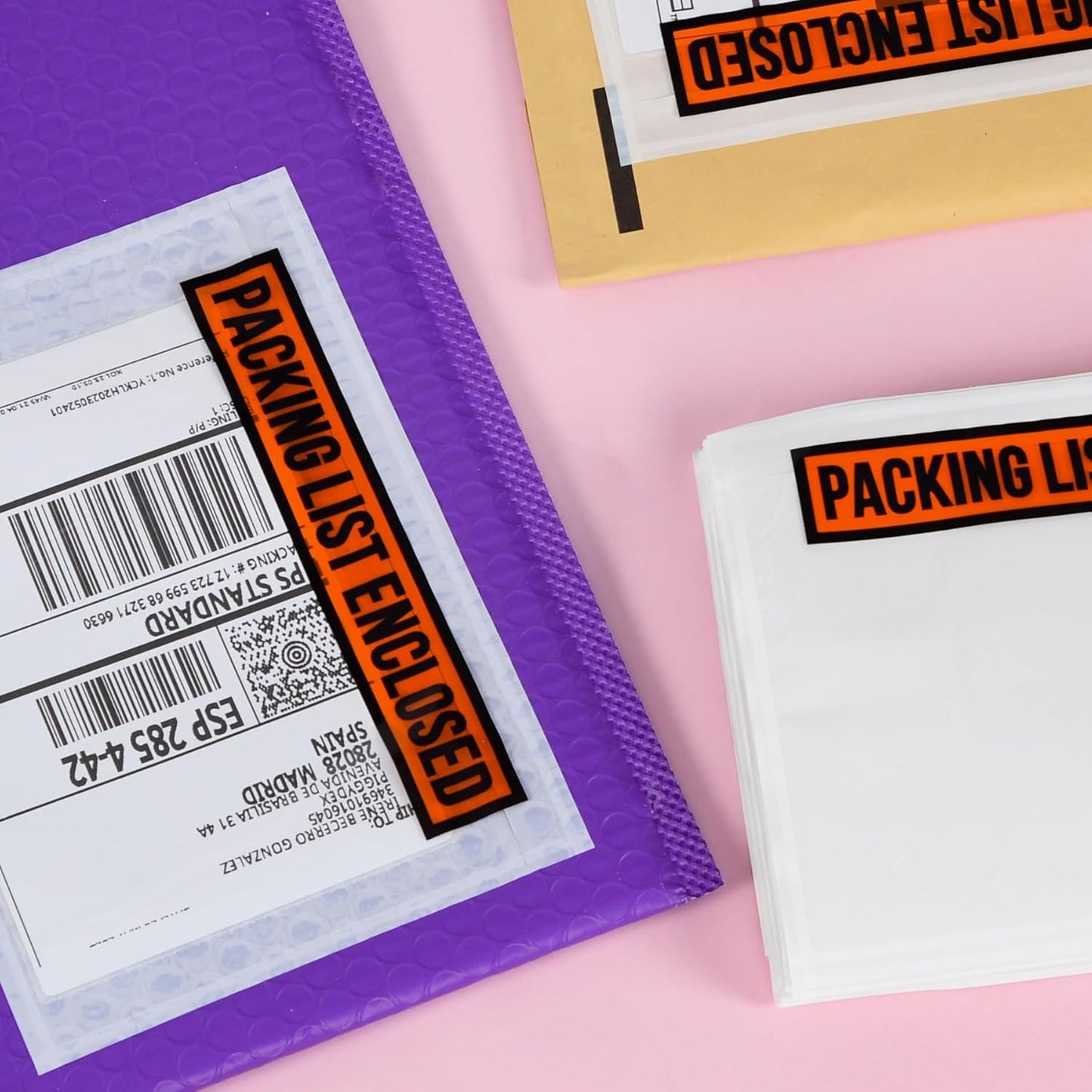 1000pcs 7.5"x5.5" Packing List Envelopes Self-seal Packing Slip Envelope Pouches Shipping Label Sleeves Top Loading Packing List Enclosed Bags.