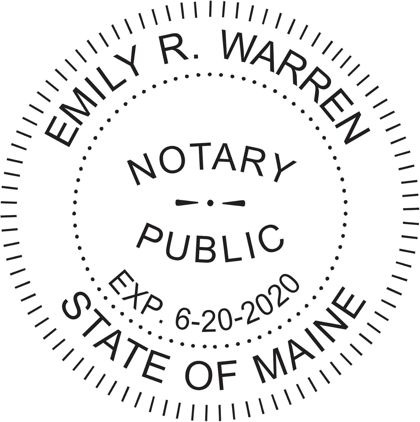MaxMark Round Notary Pre-Inked Stamp for State of Maine