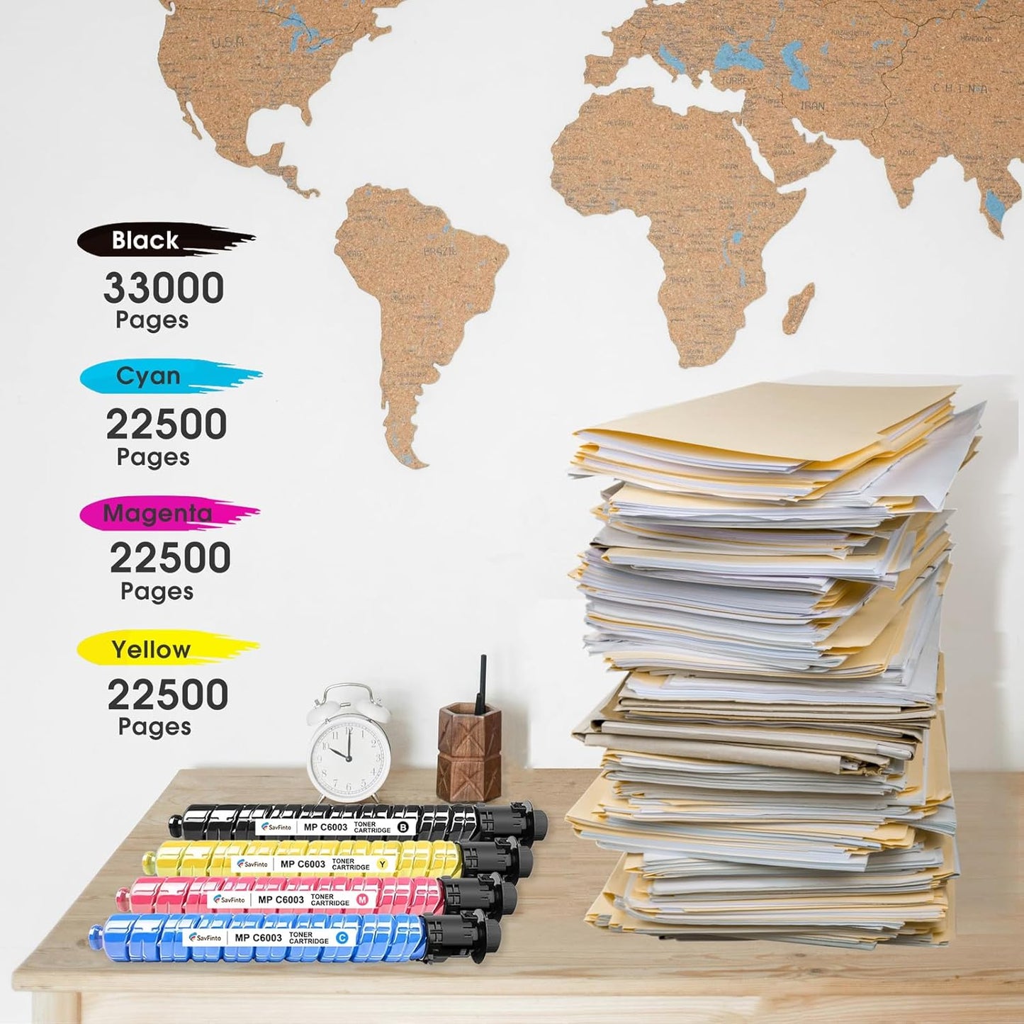 MP C6003 C4503 Toner Cartridge Compatible for Ricoh 841849 841850 841851 841852 MP C6003 MP C4503 MP C5503 MP C4504 MP C4504ex MP C6004 MP C6004ex Printer (4-Pack, BCMY)