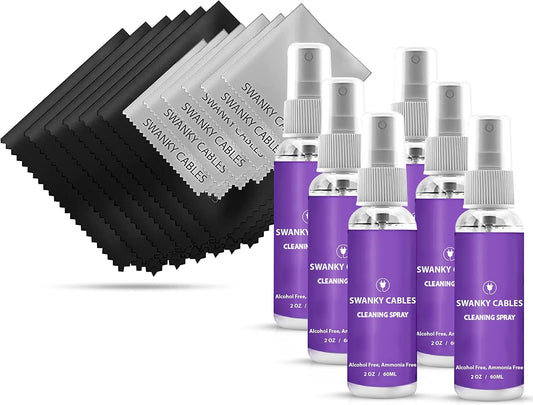 Swanky Computer Screen Cleaner Kit: Set of Electronic Cleaner Spray Microfiber Cleaning Cloth for Tv Cleaner - Ipad Screen Cleaner - iPhone Cleaner - Monitor Cleaner - Laptop Cleaner (2 Oz, 6-Pack)