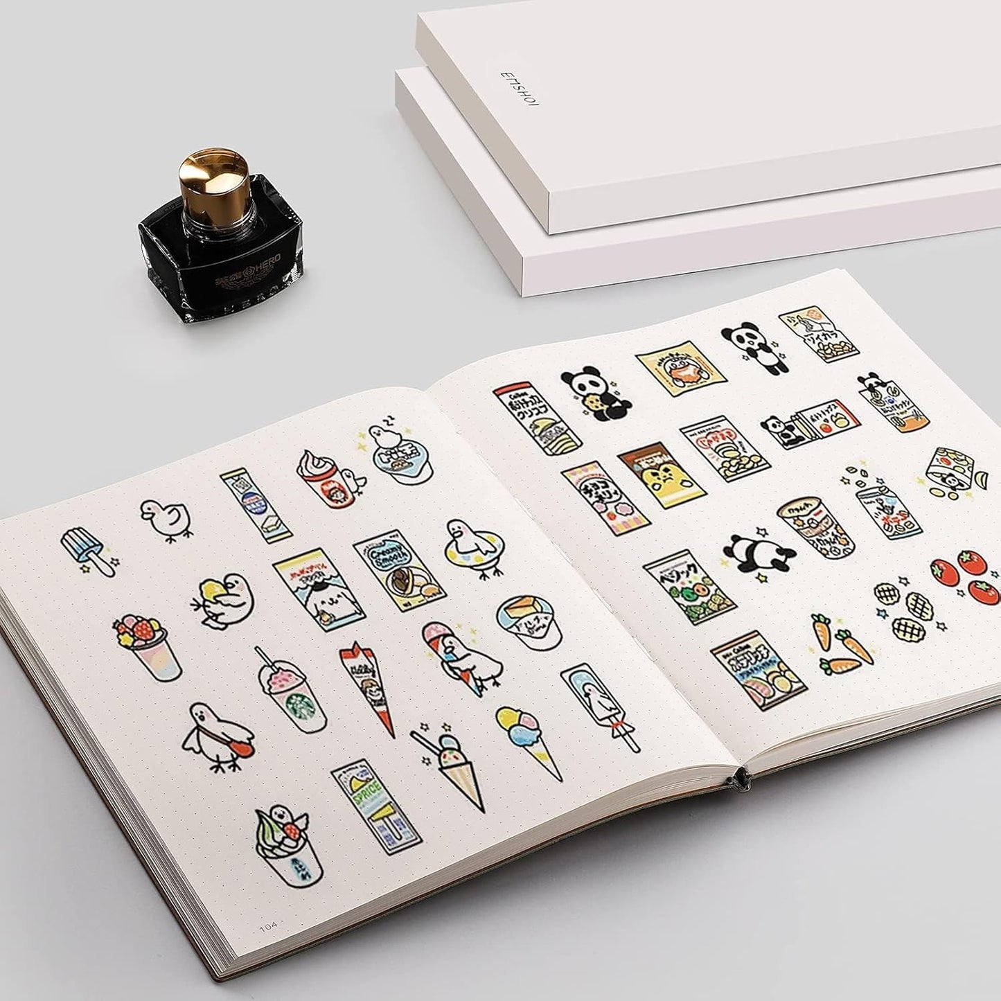 EMSHOI Dotted Journal Bullet Notebook, B5 Large Softcover Leather Journal, 192 Numbered Pages 100gsm Thick Dot Grid Notebook for Drawing Women Men Work School Supplies, 7.48"x10.15"-Green