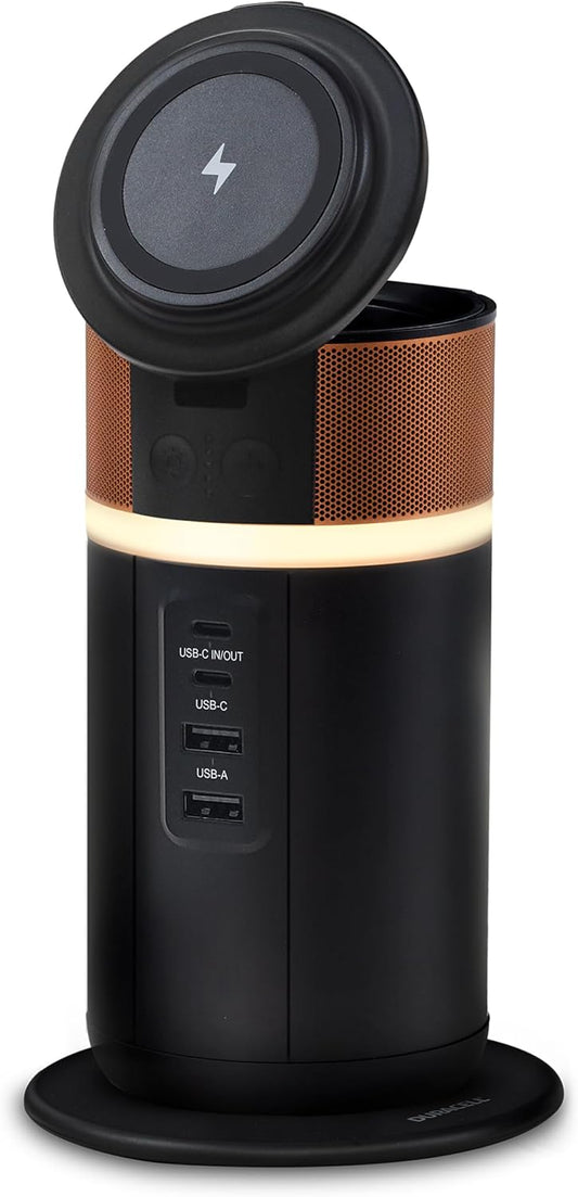 Duracell M150 Portable Charging Hub – 150W Charger for Laptops & Tablets, Wireless Charging for Cell Phones & Earbuds – Light & Compact Power Bank Station w/ USB-C & USB-A Ports, Charging Dock