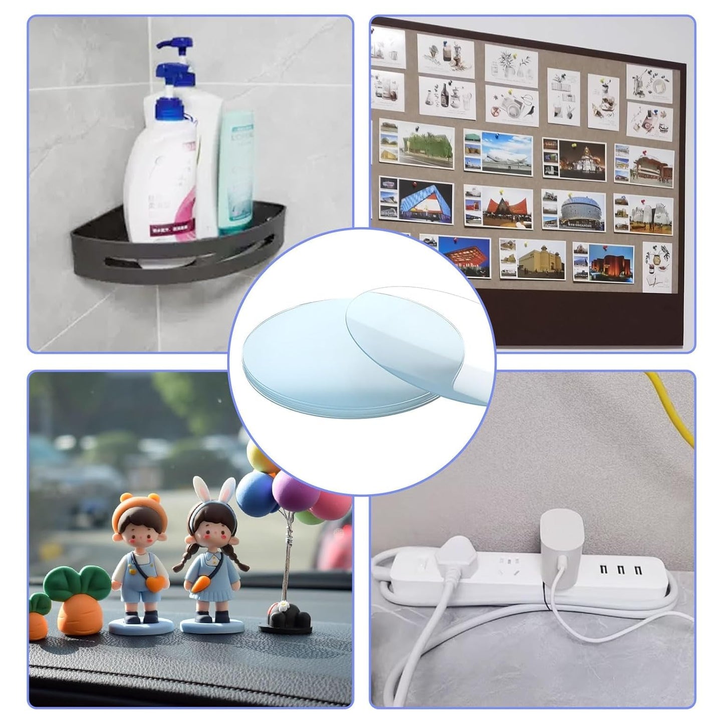 80PCS Heavy Duty Double Sided Adhesive Mounting Circle Tape- Waterproof,Strong Adhesion,Clear, High Strength,No Residue Removability for Hanging,Wall Mounting, Home Decor,Adhesive for Shower