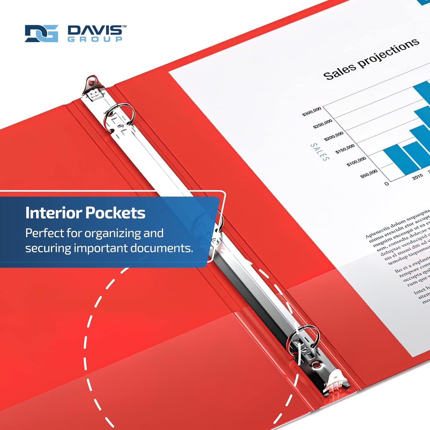 Easyview Premium 3-Ring Binders with Clear-View Covers and Round Rings, Binders for School or Office, 3 Inch, Pack of 6, Red