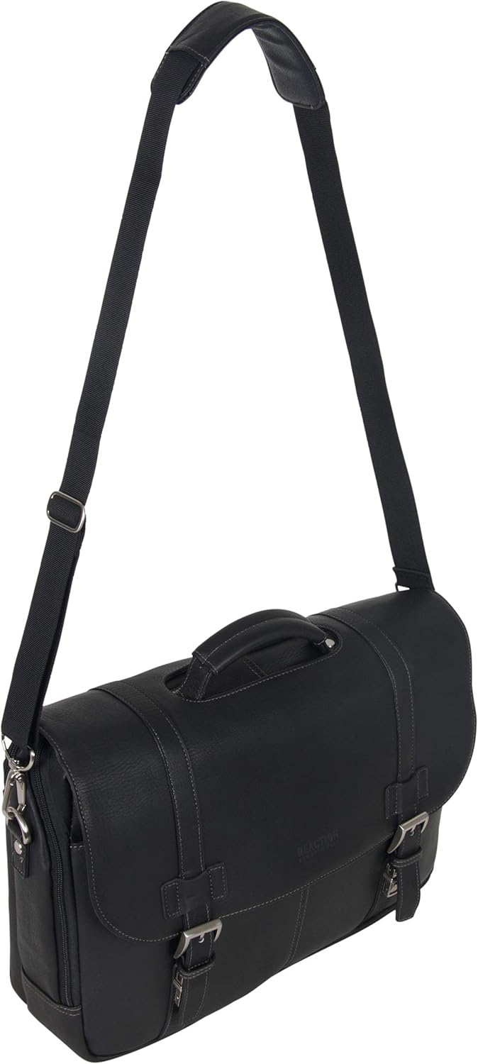 Kenneth Cole REACTION Show Business 16" Colombian Leather Business Laptop Portfolio Messenger Bag