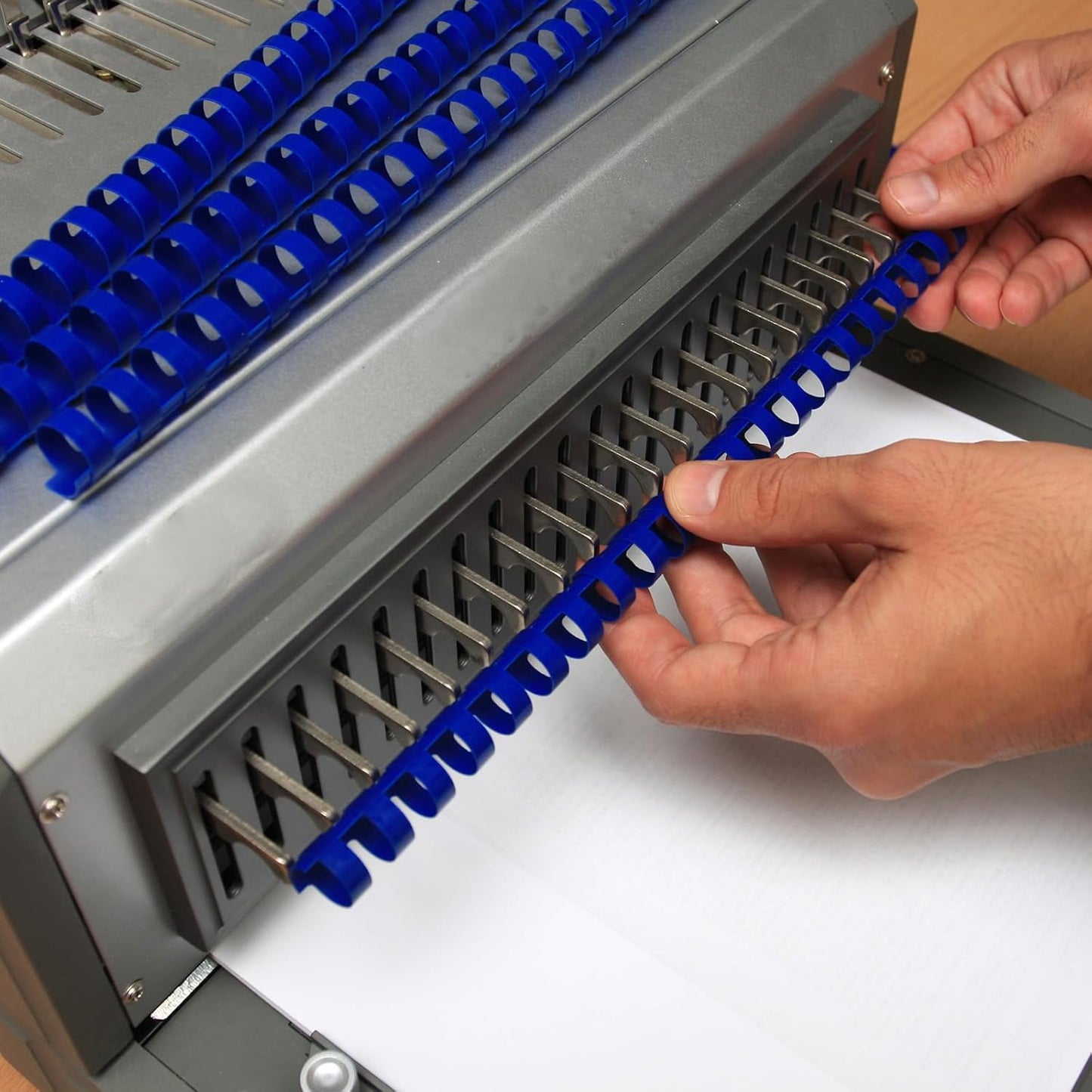 PATIKIL 20mm (3/4") Plastic Binding Combs, 100 Pcs 21 Rings Comb Binding Spines 150 Sheet Capacity Letter Size for Binding Paper Sheets Notebook Calendar Picture Album, Blue