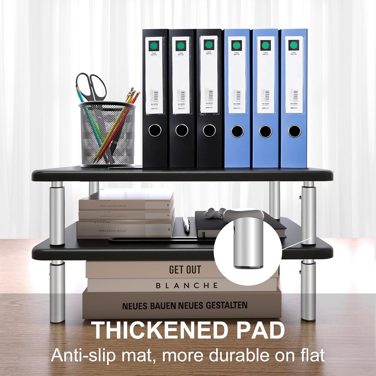 suptek Monitor Laptop Stand,Monitor Laptop Stand Riser for Desk,3 Height Adjustable,Laptop Computer Stand With Metal Vented Platform for Laptop, PC, Printer(MST003M)