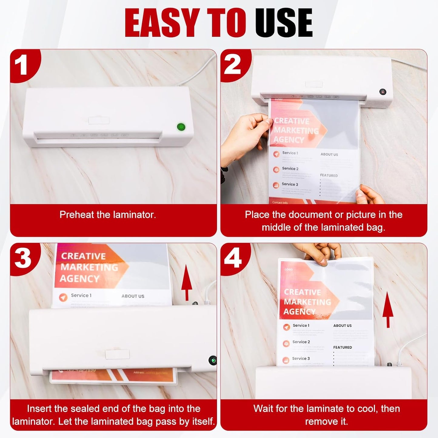 CAREGY Thermal Laminating Pouches,350 Pack Laminating Sheets, 5 Mil, 9 x 11.5 Inches Lamination Sheet Paper for Laminator, Round Corner Letter Size, Office and School Supplies