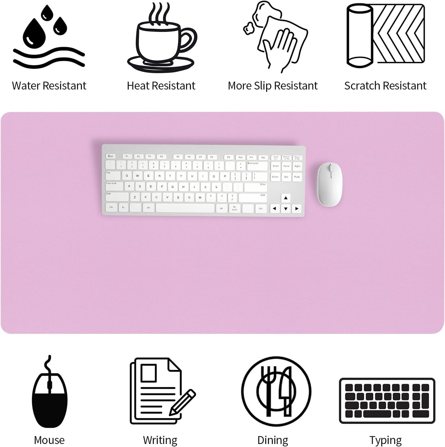 Bloss Purple Desk Mat, Desk Matt for Desktop, Large Leather Desk Pad, Desk Pad Mat Waterproof, Computer Mat for Office Work/Home/Decor (31.5 x 15.7 Inches)