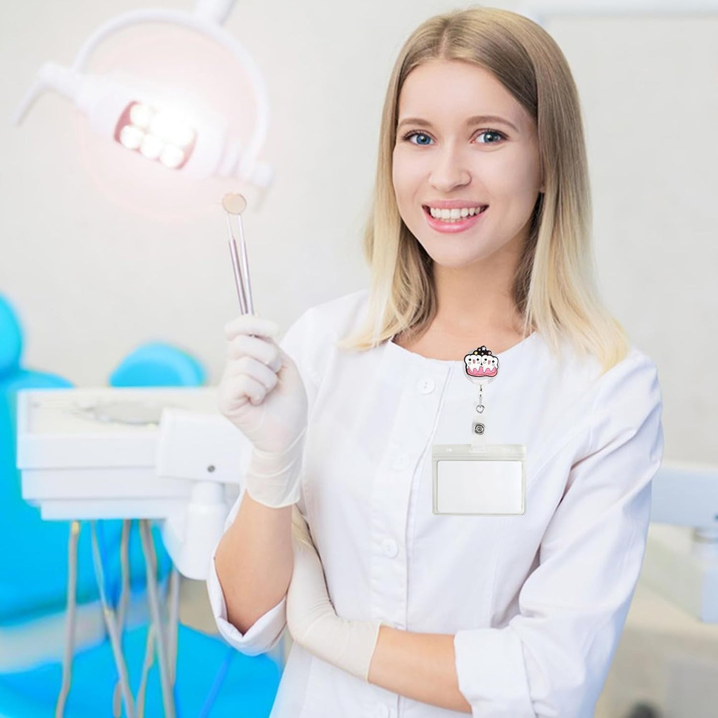 24Pcs Dentist Gifts Dental Gift Cute Badge Reel for Women Man, Retractable Dentist ID Badge Holders Dental Assistant Gift Dental Hygienist Gift Graduation Gift for Dentist.