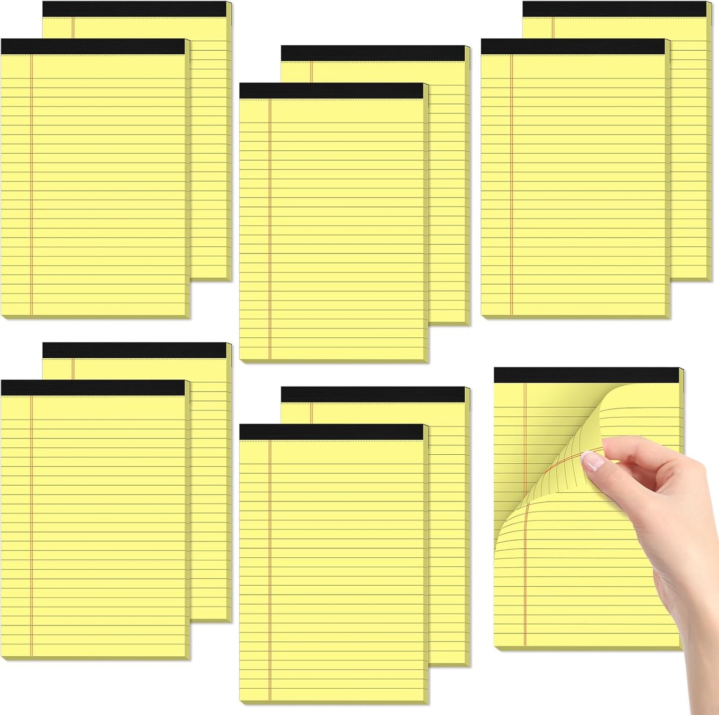 Small Legal Pads 5x8 Yellow 10 Pack Small Note Pads 5x8 College Ruled Yellow Notepads 80 GSM Lined Pads of Paper Notebook for Work Yellow Small Tablets Paper 5x8 Narrow Ruled Legal Pad 30 Sheets/Pad