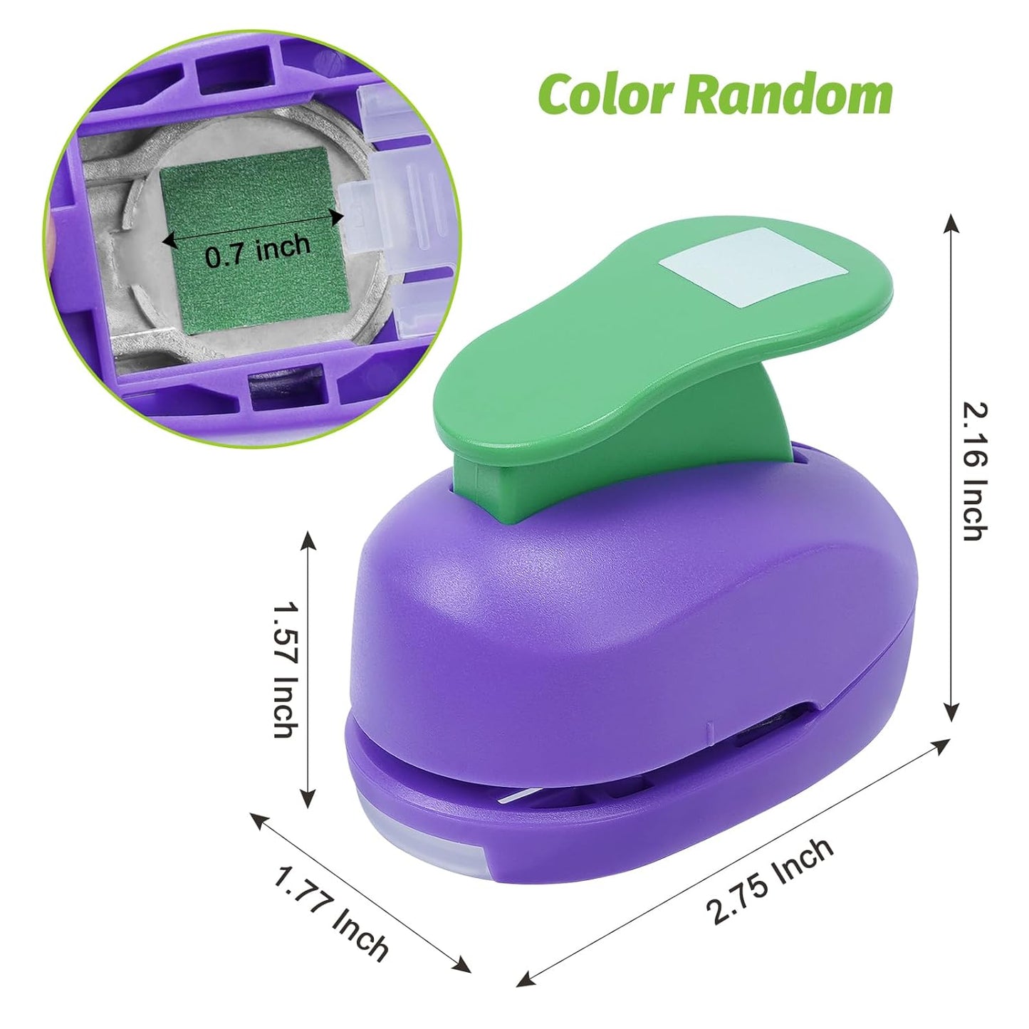 UCEC Square Hole Punch 3/4 Inch Craft Lever Punch Handmade Paper Puncher for Crafting Scrapbooking Cards, DIY Cards Making Square Shaped Punches for Paper Crafts, Candy Color Random