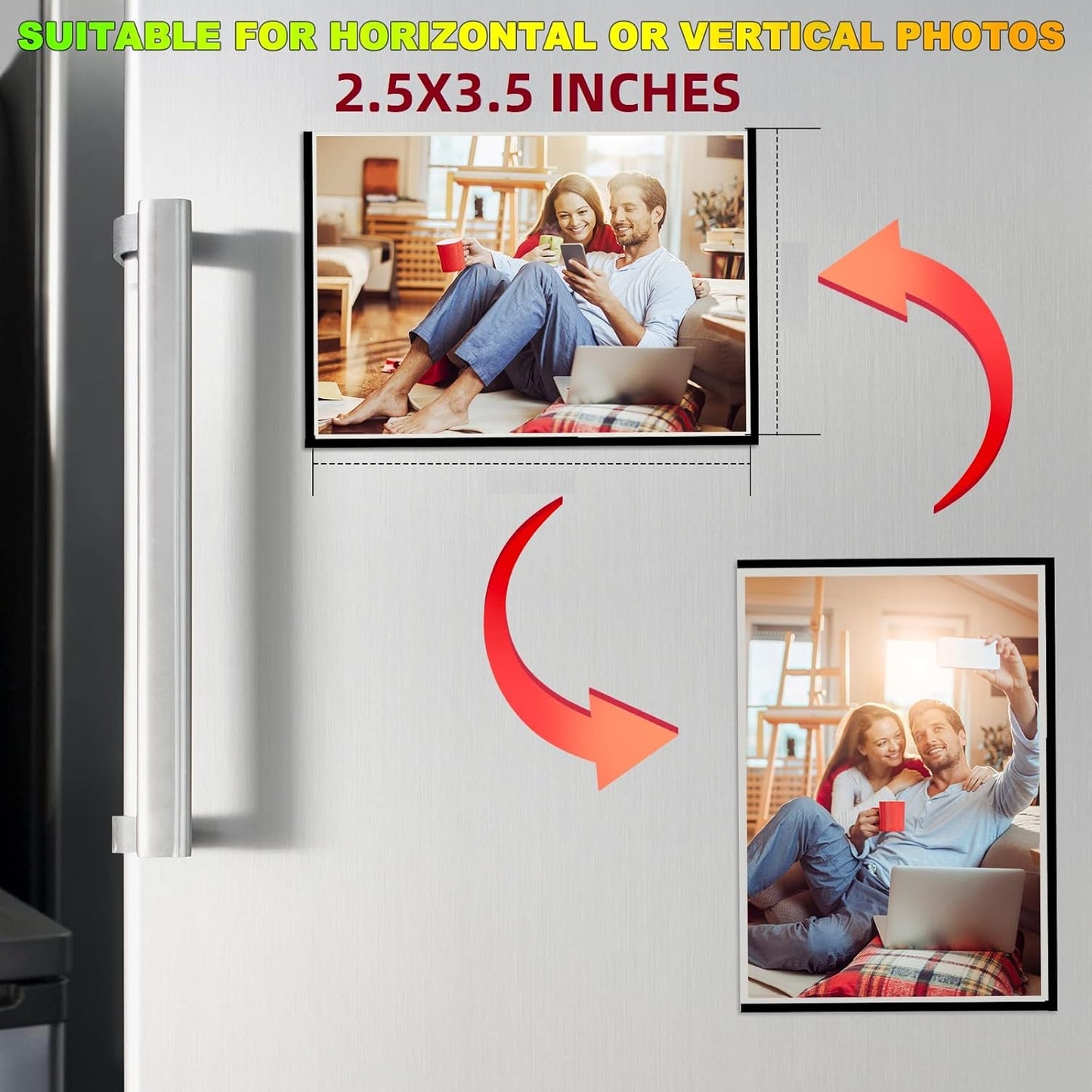 Magnetic Picture Frame 2.5X3.5-20 pack,Wallet Size Photo Magnets Sleeves for Refrigerator