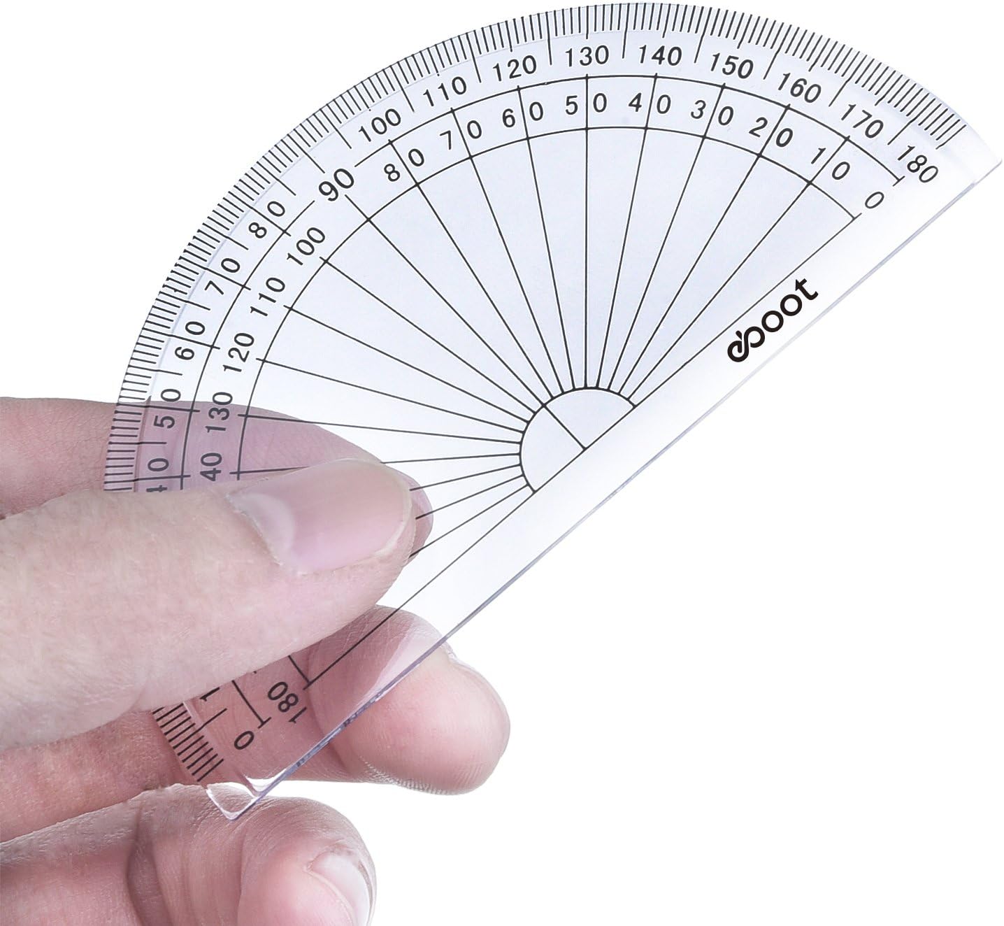 20 Pack Plastic Protractor, 180 Degrees Protractor for Angle Measurement Student Math, 4 Inches, Clear