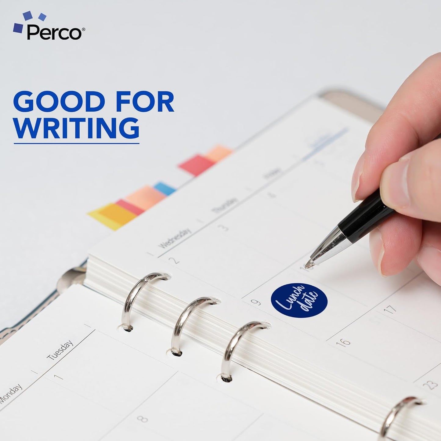 Perco Dark Blue 1-Inch Perforated Circle Dot Sticker Labels — 10 Rolls, 10,000 Round Stickers — with Permanent Adhesive for Inventory Management, Color Coding, Garage Sales, Crafts—Made in USA