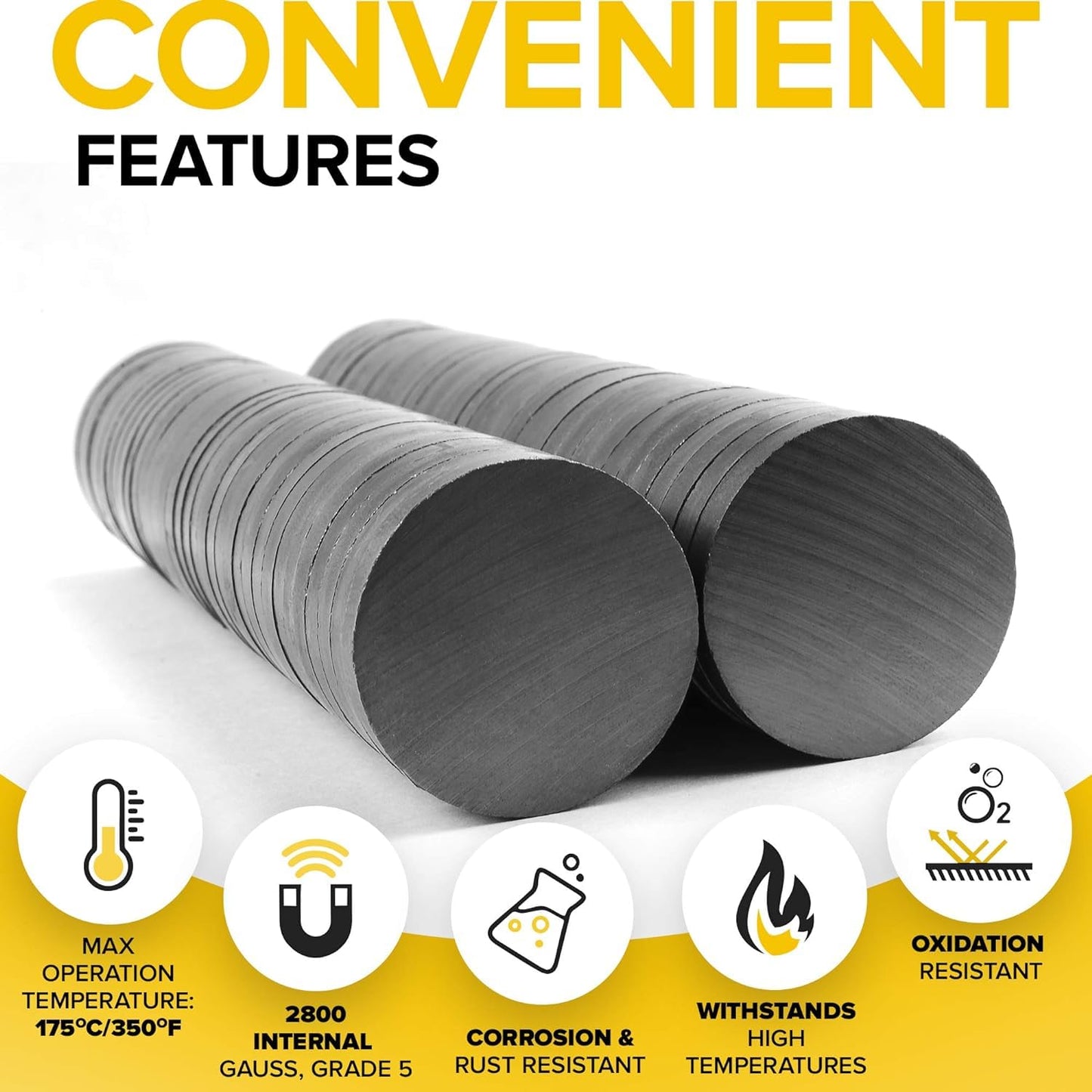 X-bet MAGNET Ceramic Magnets 100 pcs Bigger Size, diamter D30X4mm - Round Disc - Flat Circle Magnets Bulk for Crafts, Science & Hobbies - Perfect for Refrigerator, Whiteboard, Fridge