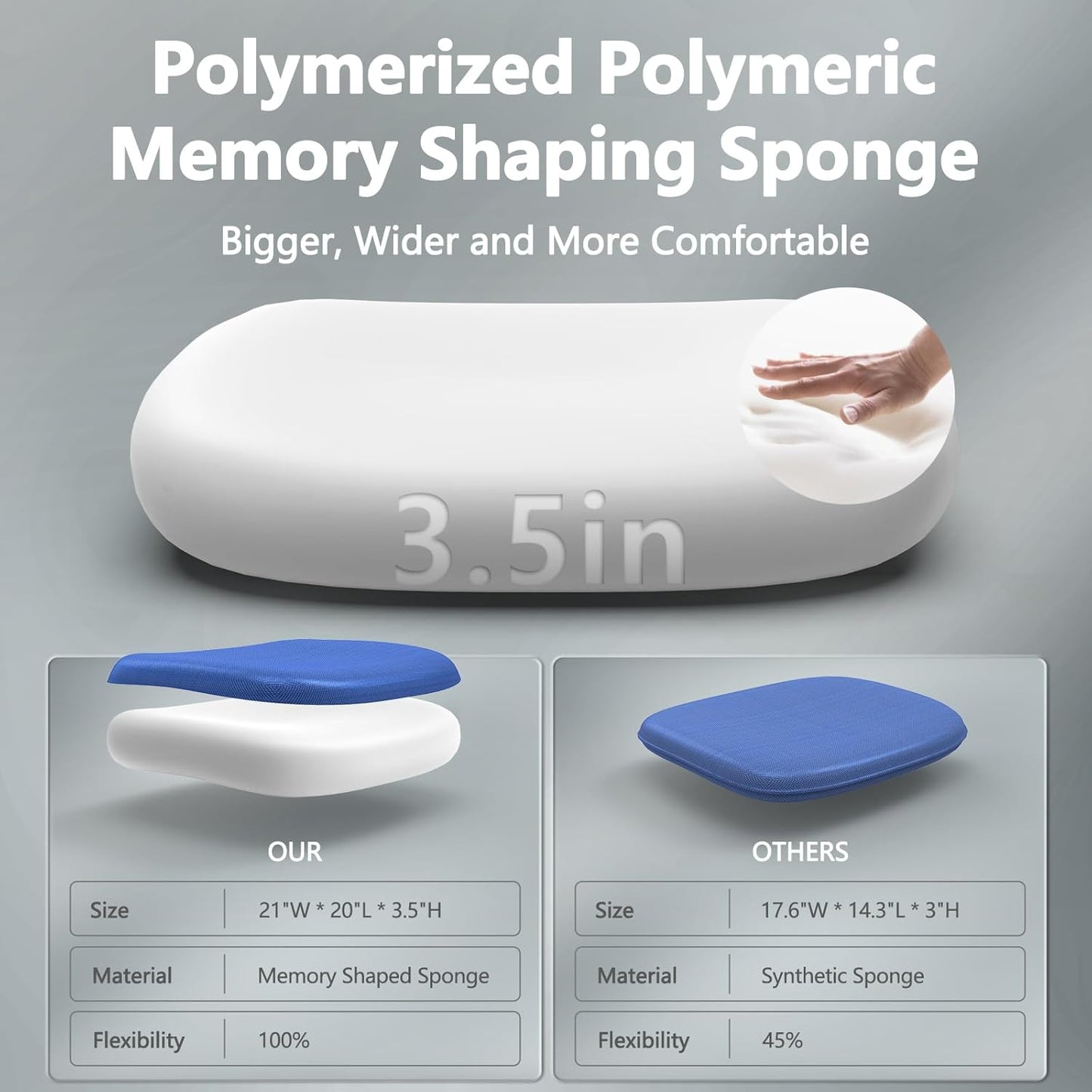 Home Office Chair,Ergonomic Big and Tall Office Desk Chair with Flip-up Arms/Headrest/Adjustable Lumbar Support/Tilt Function/450 lbs Heavy Duty Office Chair-Mesh （Blue）