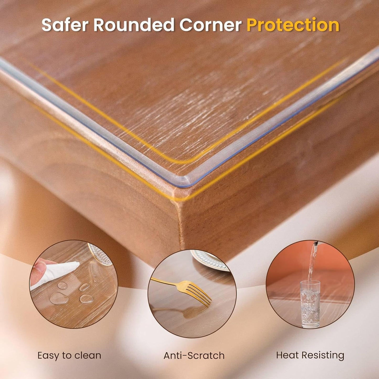 Clear Table Cover Protector, 16 x 32 Inch Clear Desk Mat, 1.5mm Thick Plastic Table Cover, Transparent Desk Cover, Desk Protector Mat for Desktop, Writing Desk