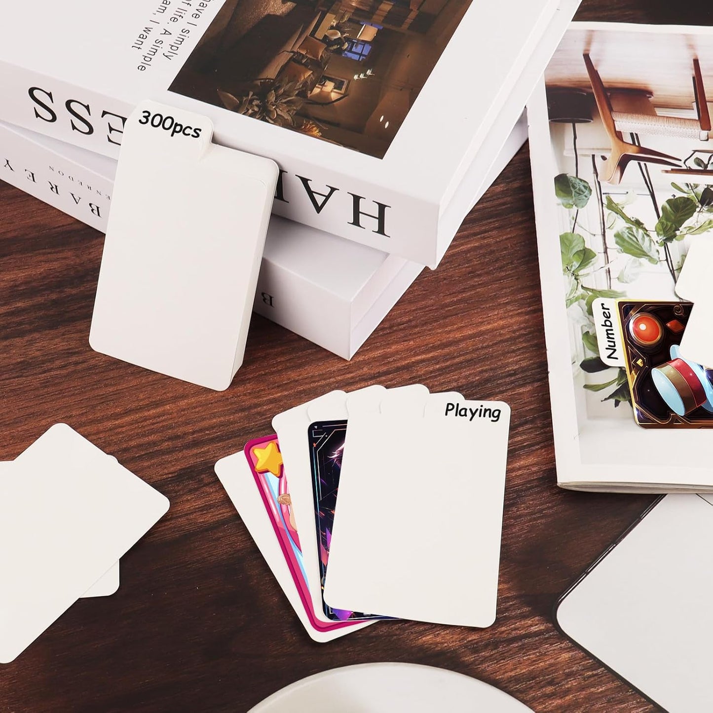 300 Pieces Trading Card Dividers, Blank Paper Card Dividers White Card Separators with Tabs for Storage Boxes, MTG TCG Sports Game Cards, 2.6 x 4.1 Inches