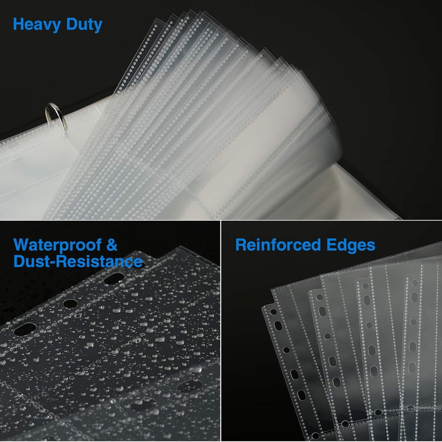 Sooez 30 Pack Heavy Duty Photo Sleeves for 3 Ring Binder (for 60 Pictures), Clear Archival Sleeves, 8x10 & 8.5x11