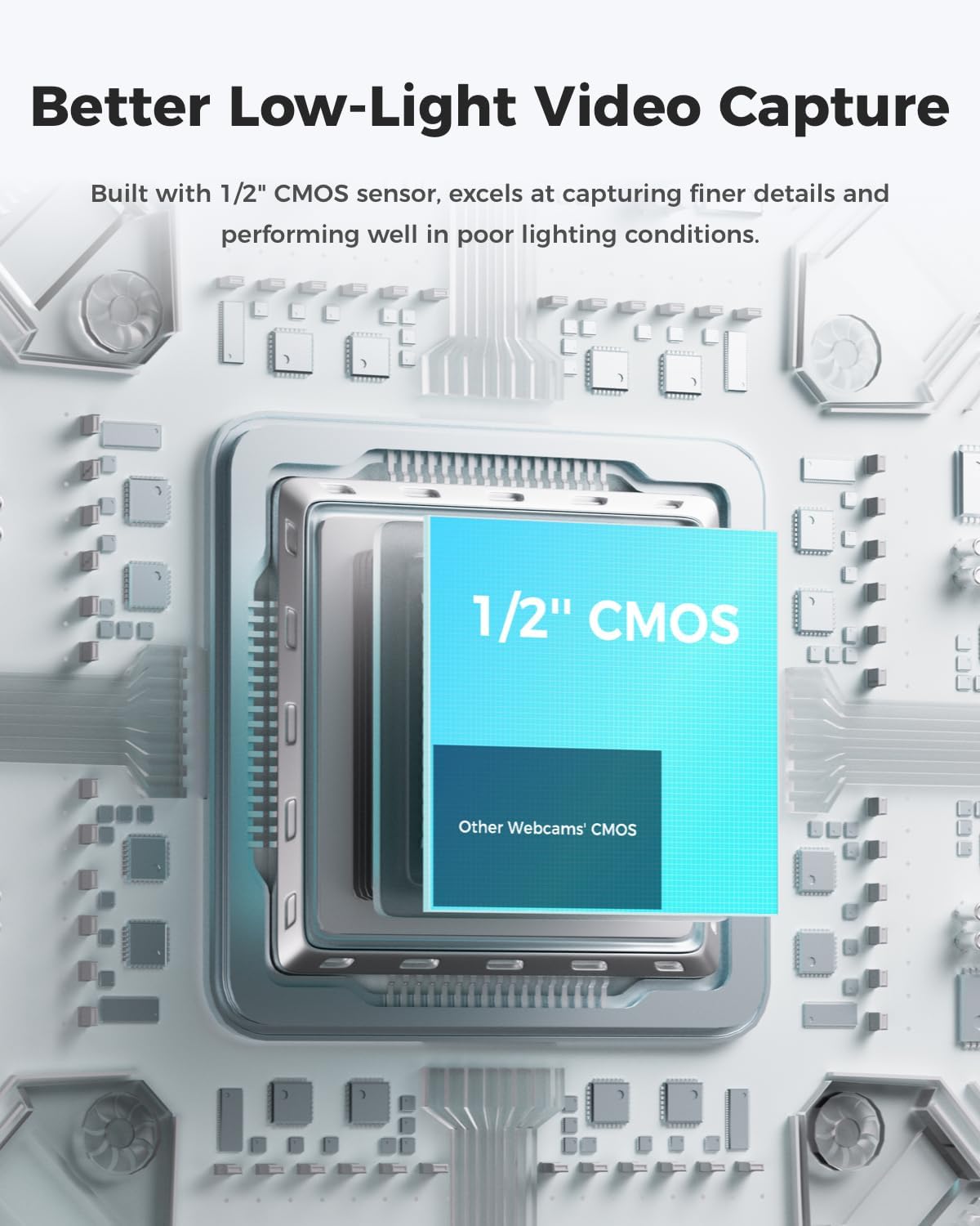 OBSBOT Meet 2-4K Webcam for PC with 1/2" Sensor, AI Framing & Autofocus, Beauty Mode, Lightweight, Gesture Control, HDR, Dual Microphone, 60 FPS, Web Cam for Streaming, Meeting, Gaming. (Aurora Green)