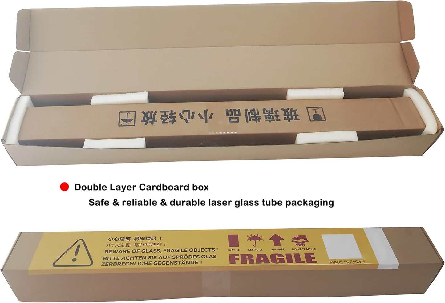 LD-Teemm CO2 Laser Tube, 60W CO2 Laser Tube with Coating 60 watt Length 1200mm Dia. 80mm, Wire Pre-Connected for CO2 Laser Cutter Laser Engraving Cutting Machine