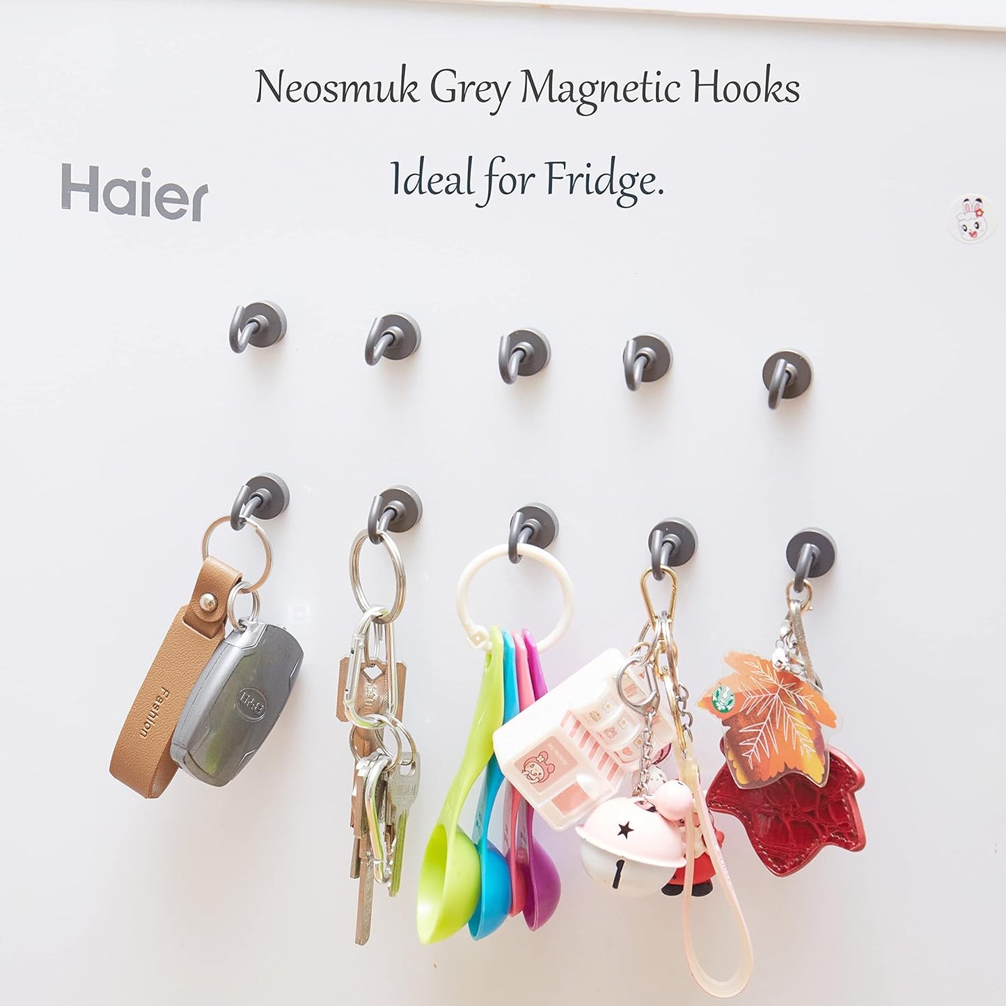 Neosmuk Magnetic Hooks Heavy Duty, 85lb Strong Magnet with Hook for Fridge, Super Neodymium Extra Strength Industrial Hooks for Hanging, Magnetic Hanger for Toolbox, Cruise, Grill(Gunmetal,4 Pack)