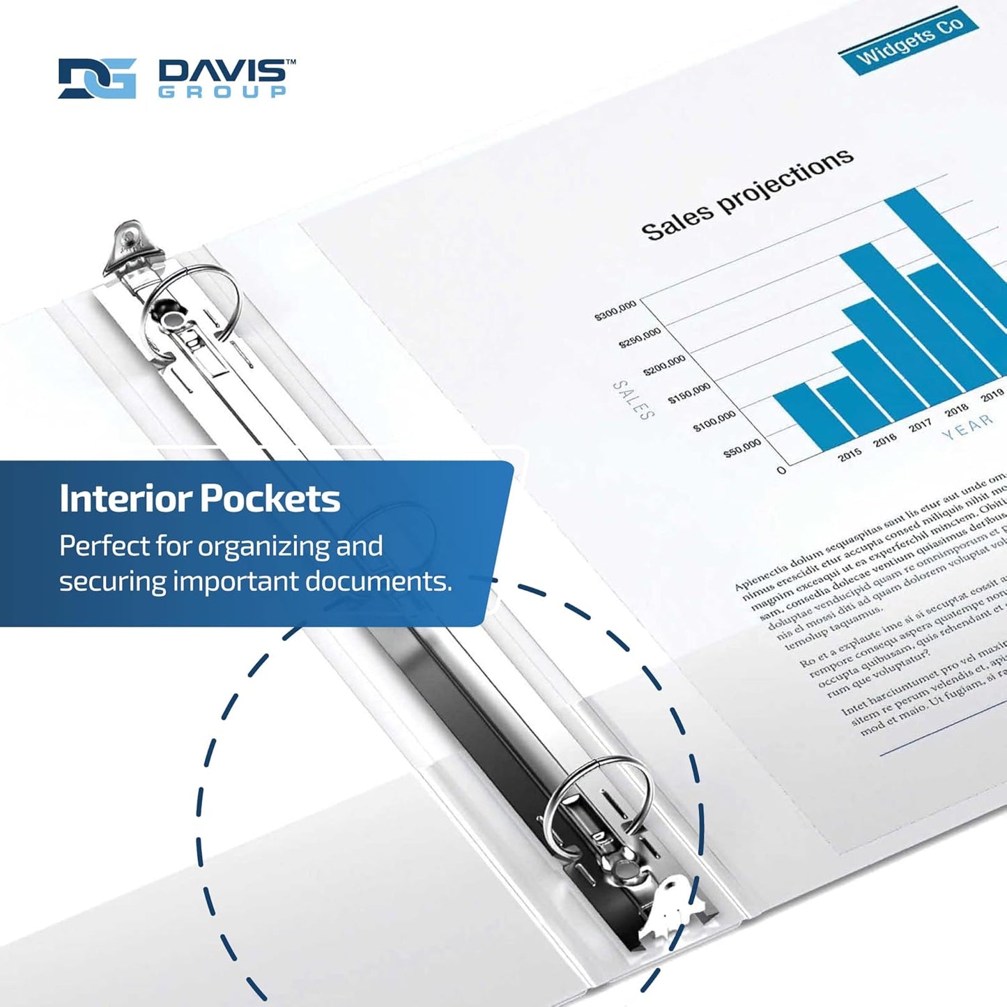 Easyview Premium 3-Ring Binders with Clear-View Covers and Round Rings, Binders for School or Office, 3 Inch, Pack of 6, White
