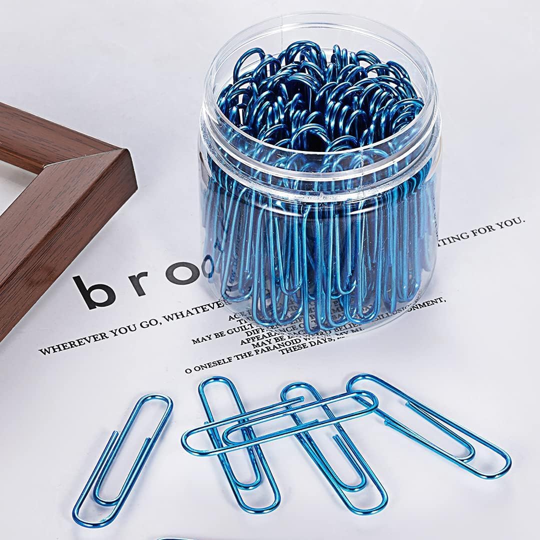 Vinaco Blue Jumbo Paper Clips, 100 Pack, 2 Inch (50 mm), Durable & Rust Resistant, Great for Office, School and Personal Use