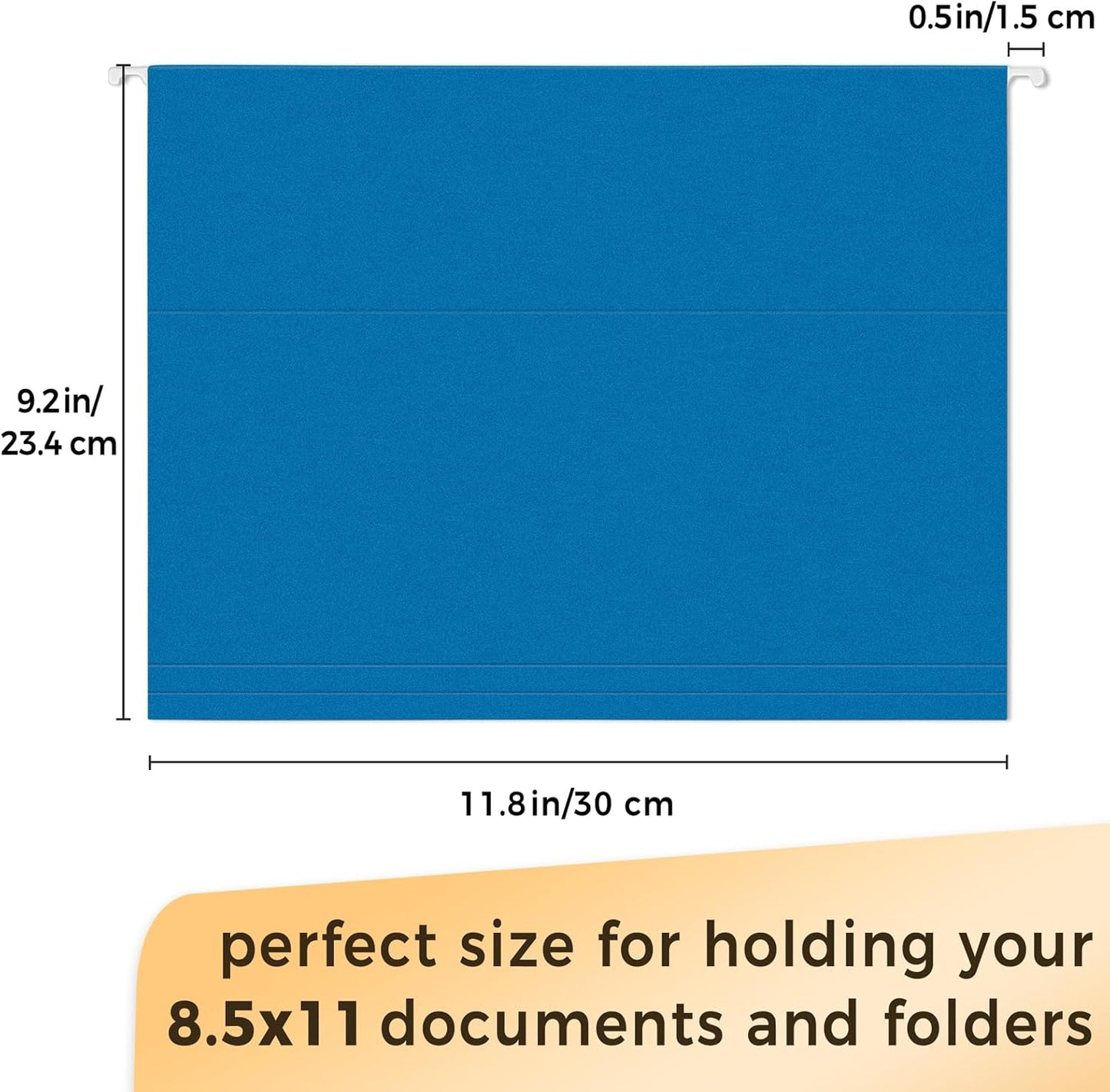 SUNEE 25 Pack Hanging File Folders, Blue Folders, Hanging File Folders Letter Size with 1/5-cut Tabs, Stay Organized for Your Home and Office Bulk File and Documents