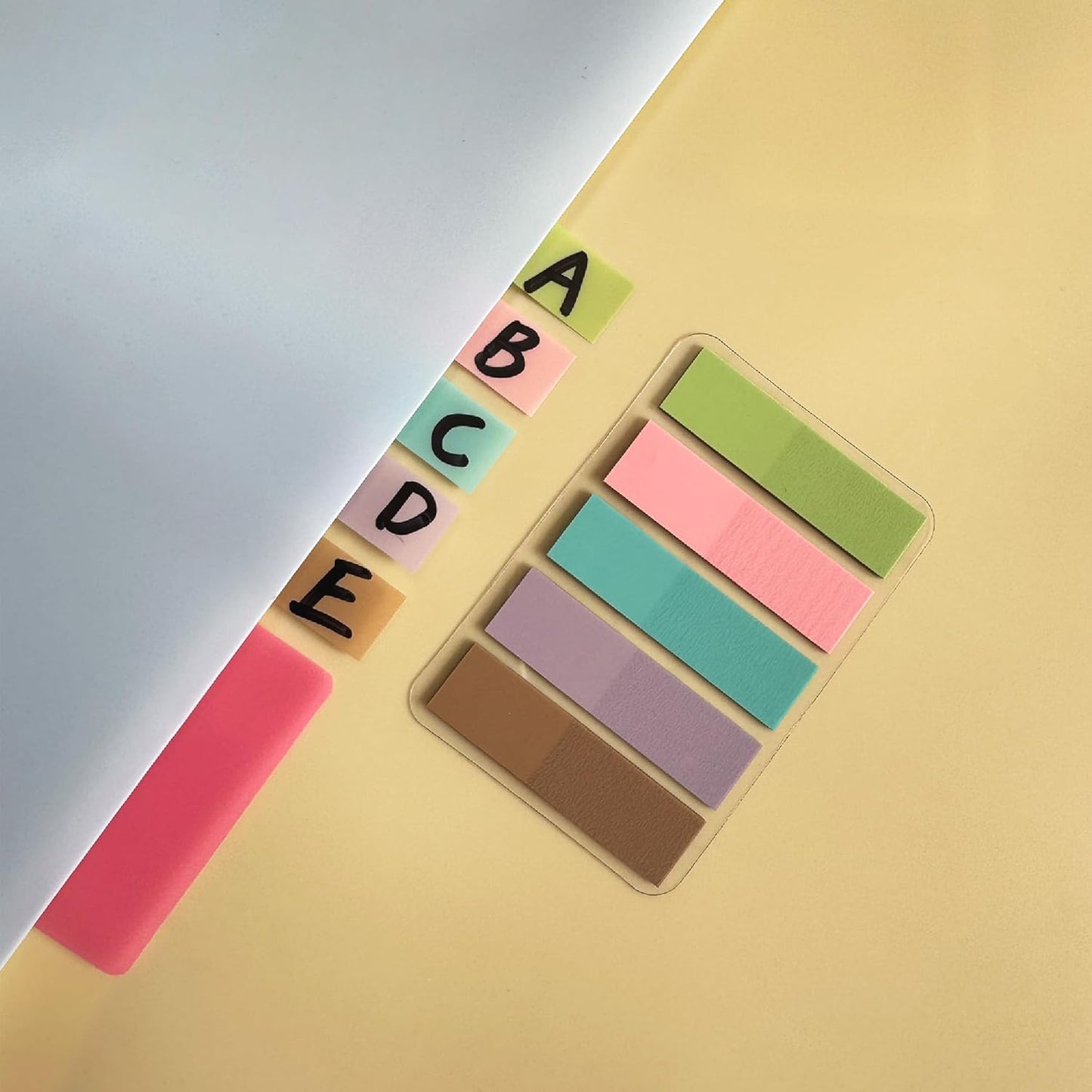 ELII 300 PCS Tabs 2 Inch Sticky Index Tabs,Writable and Repositionable Page Markers File Tabs Self Adhesive, Tape Flags for Pages Notebooks