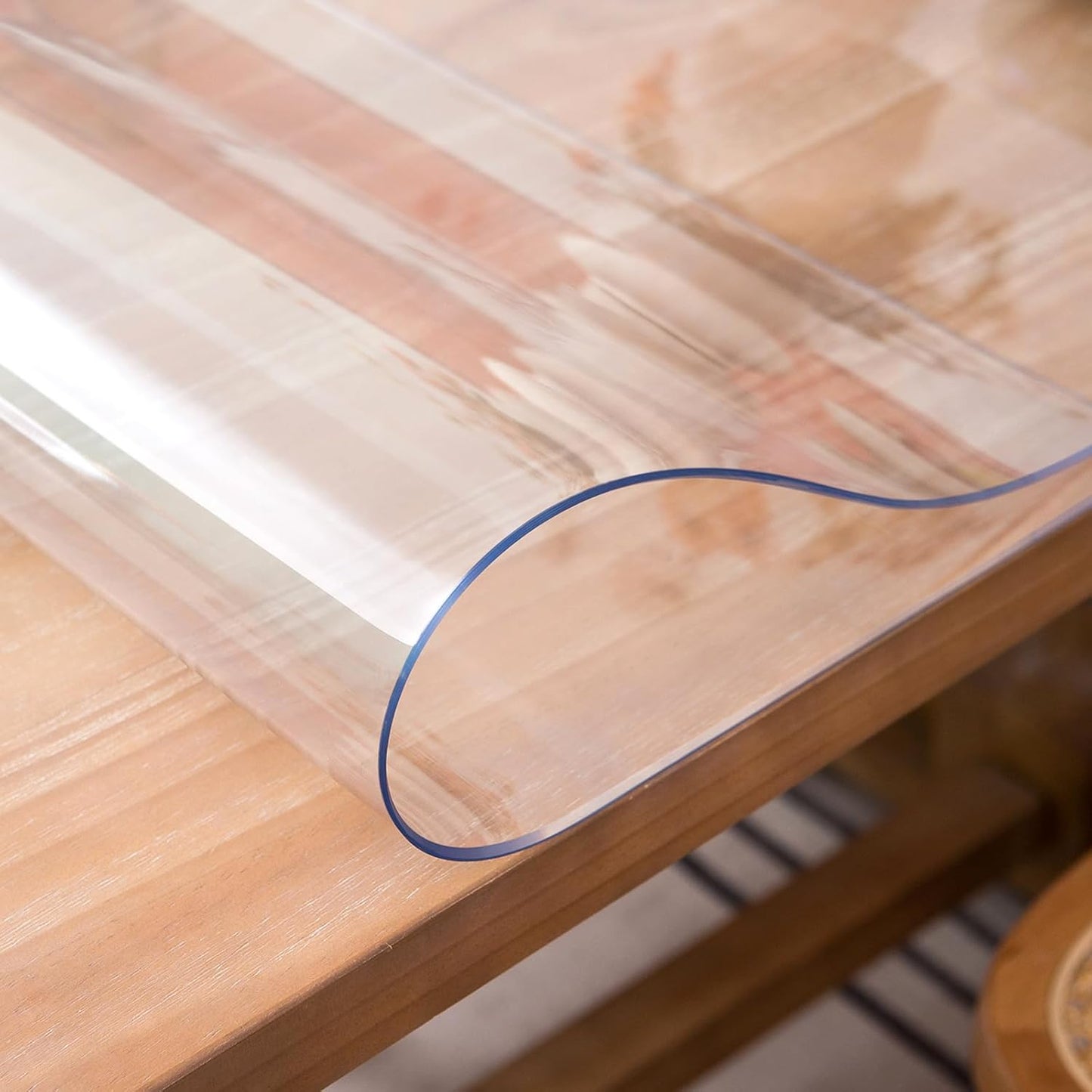 Clear Table Cover Protector, 32 x 60 Inch Table Protector for Dining Room Table, 1.5mm Thick Clear Plastic Table Cover, Pad Mat for Kitchen, Writing Desk Pad for Desktop