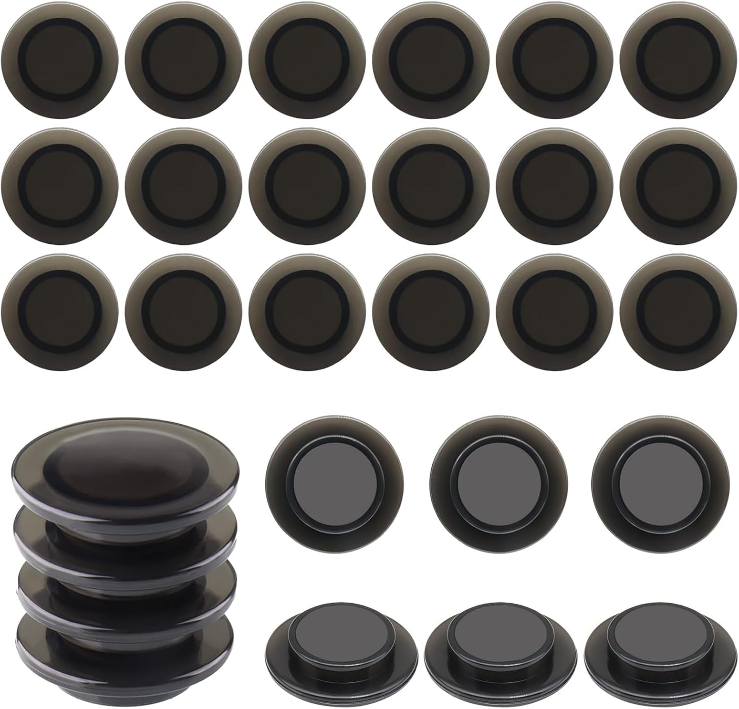 ZDZBLX Fridge Magnets, 28 Pack Mini Magnets for Fridge, Locker, Classroom, Office (Black)