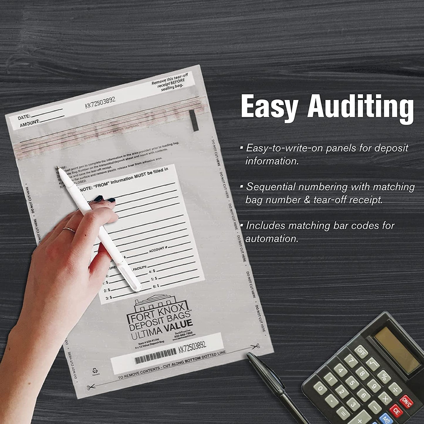 BankSupplies Ultima Value Clear Deposit Bags | 9W x 12H | Pack of 1000 | Transit, Transfer, Valuables | Tamper Evident Tape | Captive Flap Closure | Security Deposit Bag