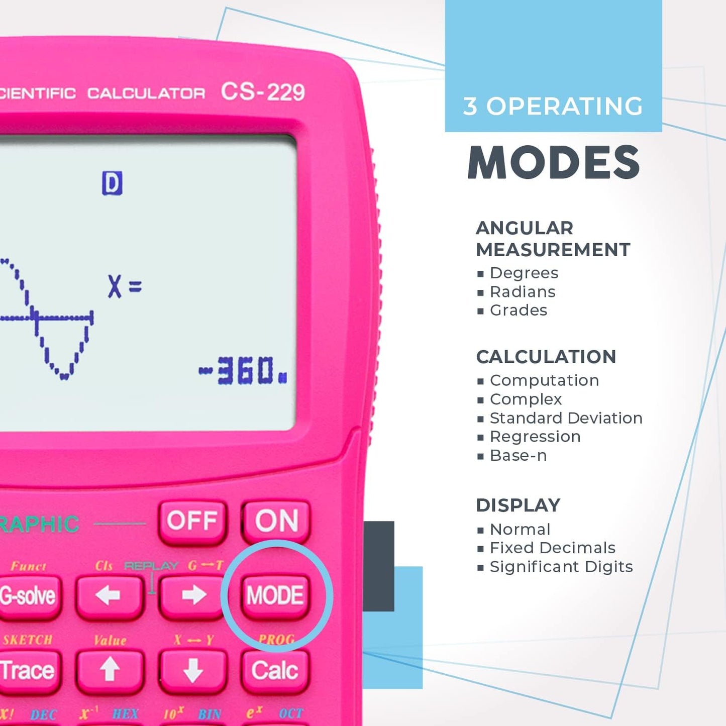 CATIGA Scientific Calculator with Graphic Functions - Multiple Modes with Intuitive Interface - Perfect for Students of Beginner and Advanced Courses, High School or College