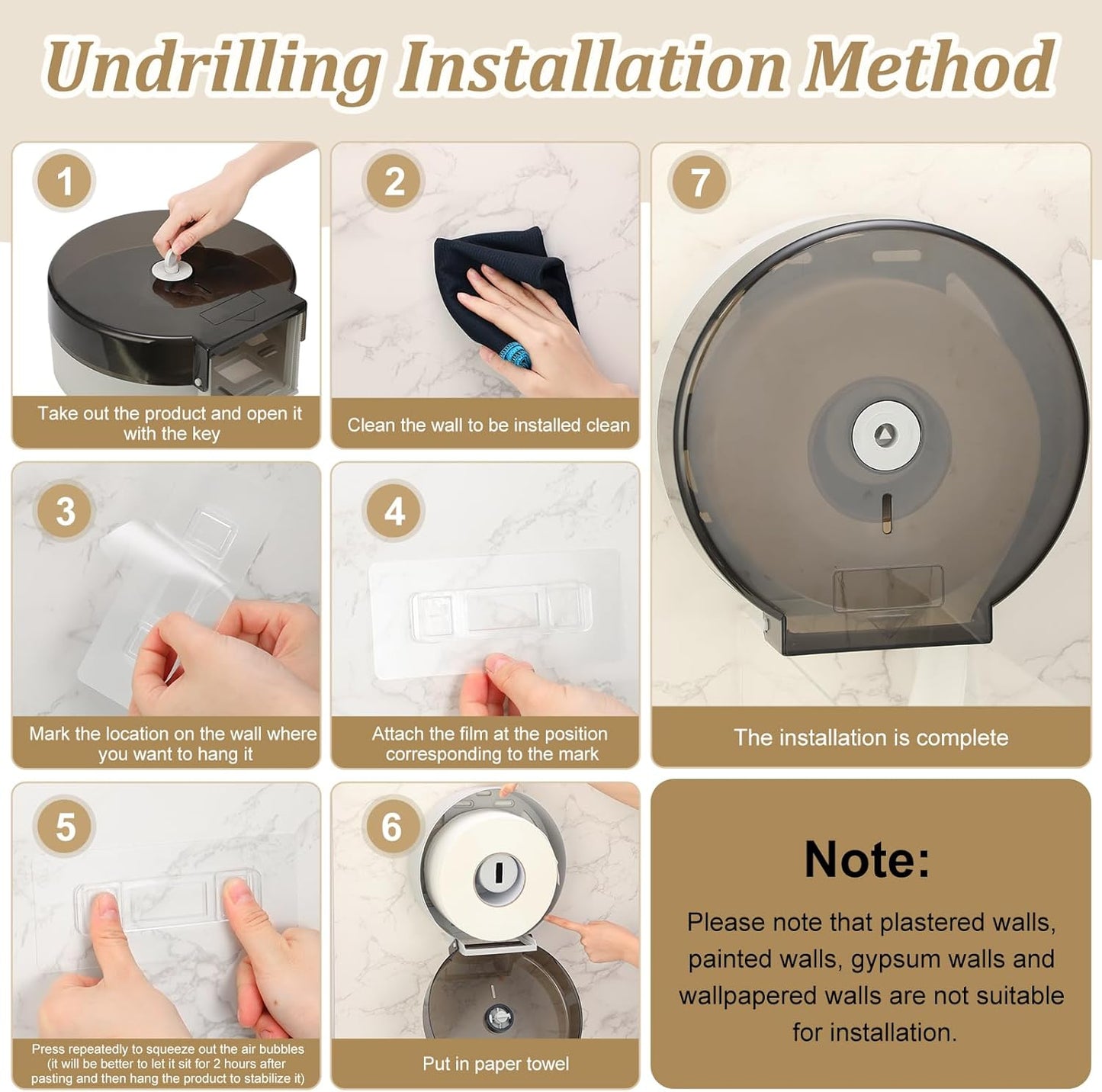 Layhit 4 Pack Toilet Paper Holder Wall Mount, Toilet Paper Towel Dispenser, Commercial 9" Jumbo Plastic Tissue Dispenser with Key Wall Lock for Bathroom, Office, Restaurants