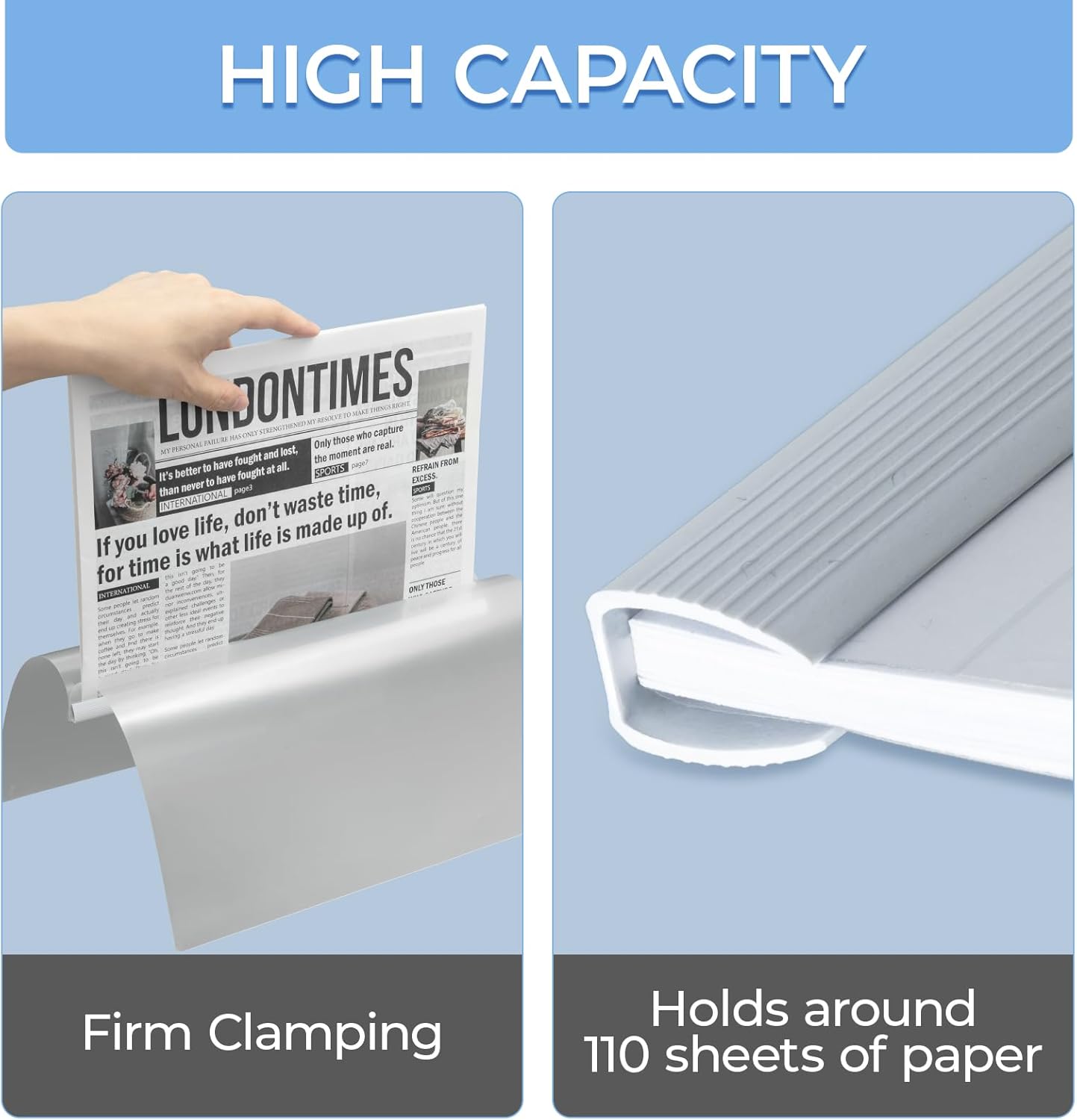 M&G 10 Pack Report Covers with Sliding Bar, 15mm Clear Report Covers for A4 and Letter Size Paper, 8.7 x 12.2 inch,110 Sheet Presentation Folders