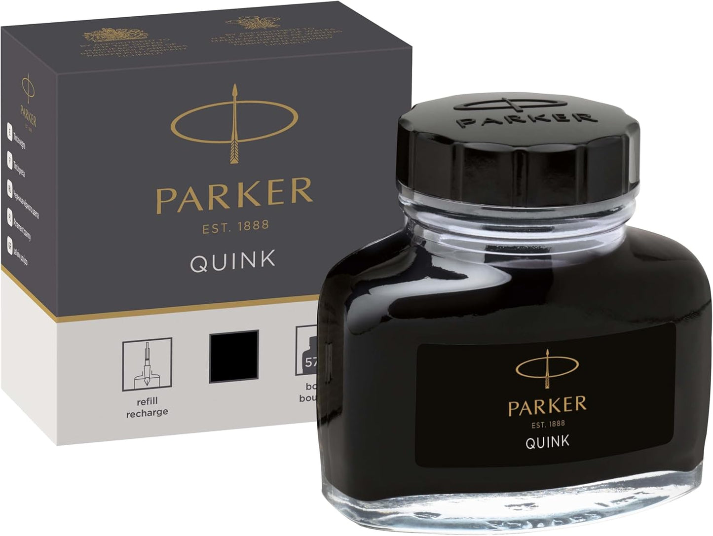 Parker Quink Ink Bottle, Black, 57 ml (1950375)