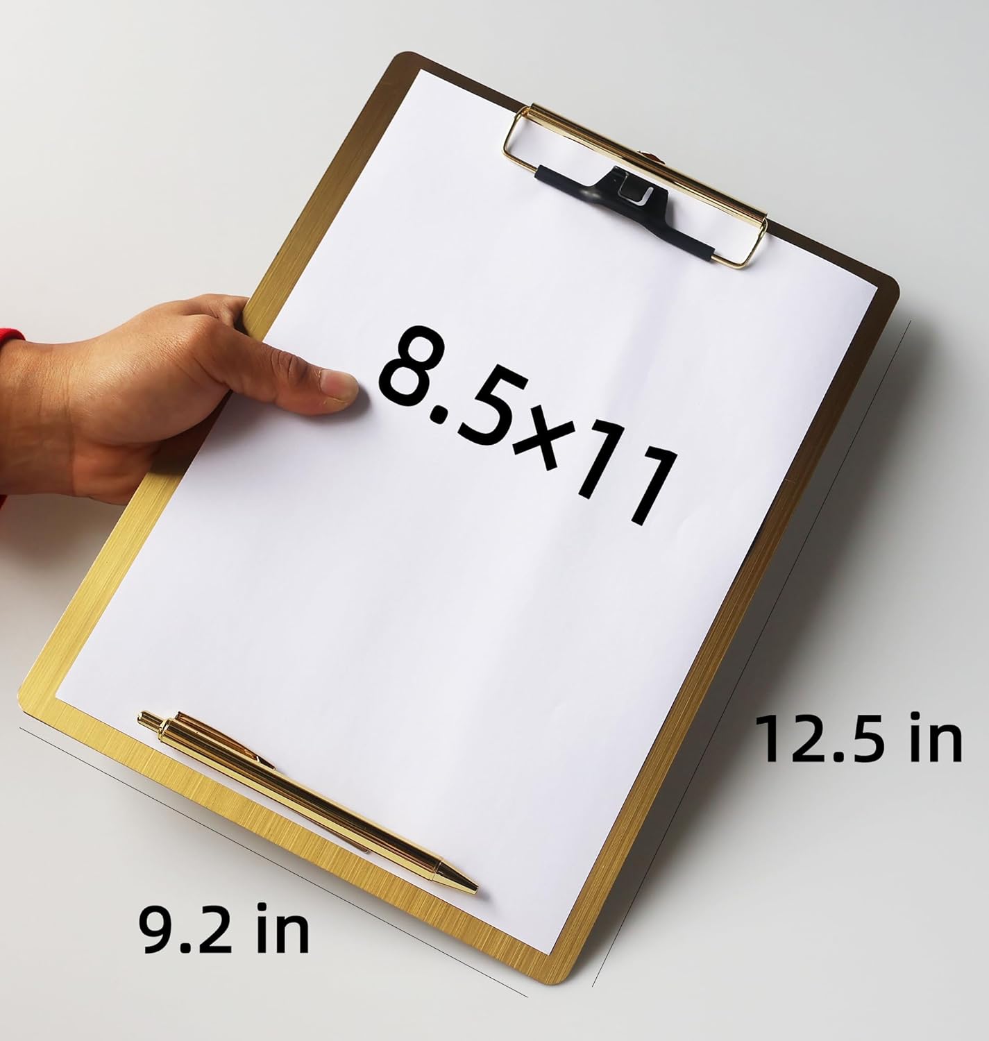 Stainless Steel Magnetic Clipboard with Pen - Multiple Sizes, Magnetic Design, Essential for Office and Home (9.2 x 12.5 Inches)