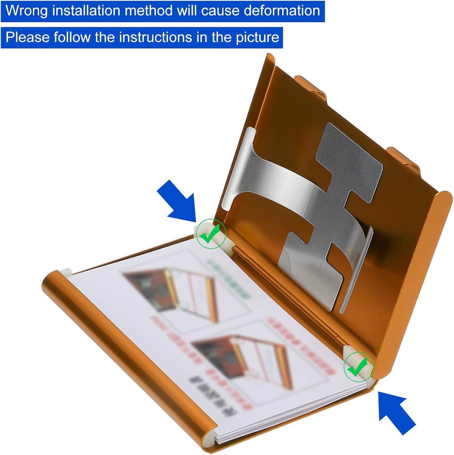 PATIKIL 2 Pcs Business Card Holder, Thumb Drive Business Card Holder Portable Business Card Holders Alloy Slide Out Card Case for Business Meeting, Gold