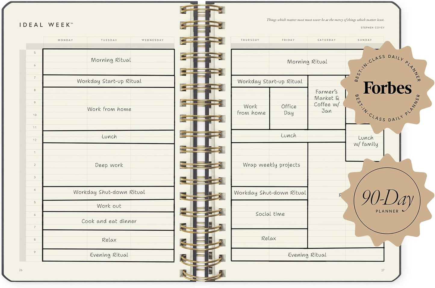 Full Focus Leather Coil Planner by Michael Hyatt - The #1 Daily Planner to Set Annual Goals, Increase Focus, Eliminate Overwhelm, and Achieve Your Biggest Goals - Hardcover (Navy Blue)